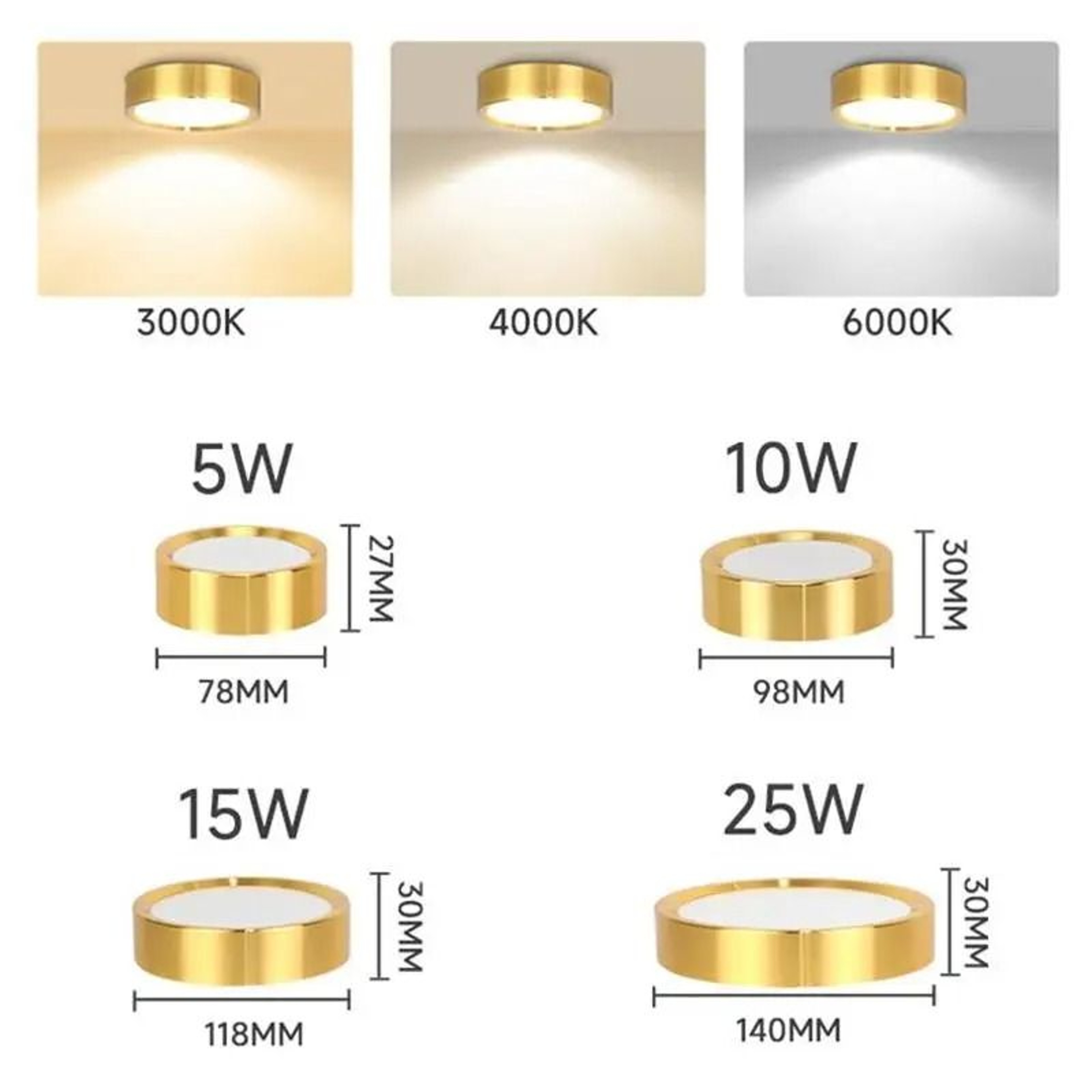 Modern Gold LED Ceiling Downlight For Elegant Home Lighting 5