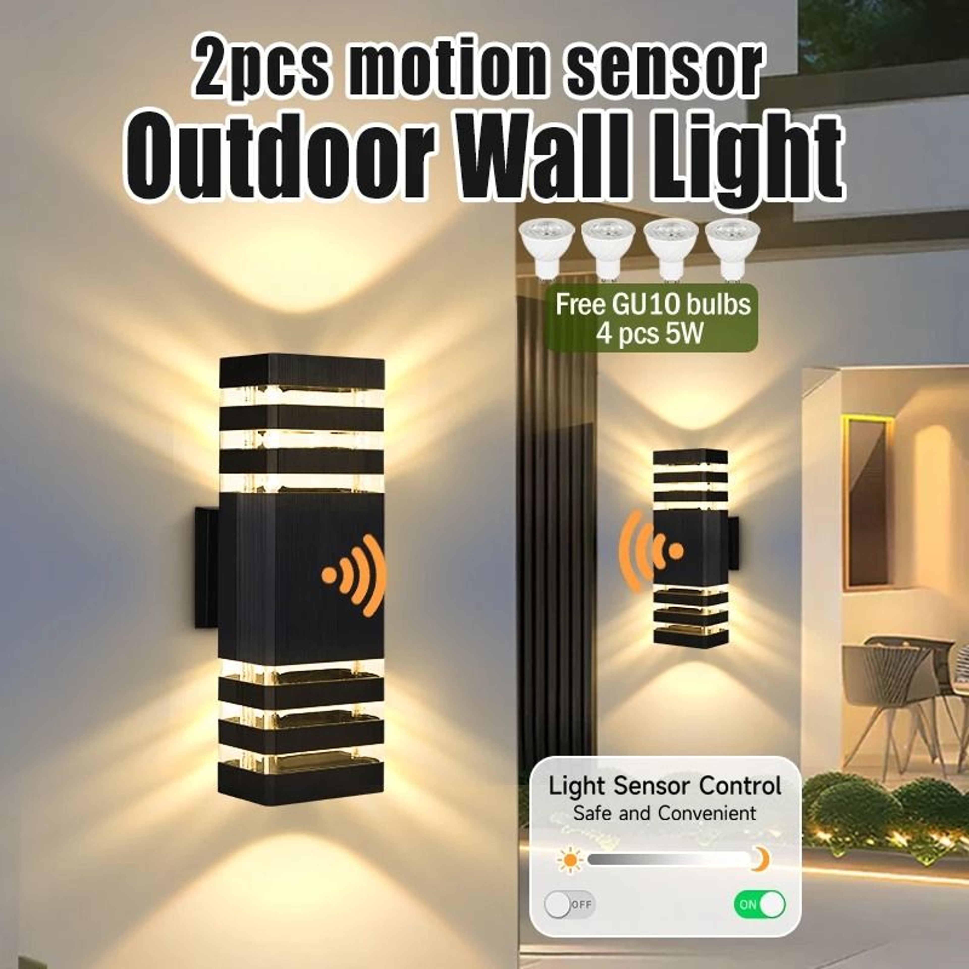 Waterproof GU10 Motion Sensor Wall Light For Indoor And Outdoor Lighting 0