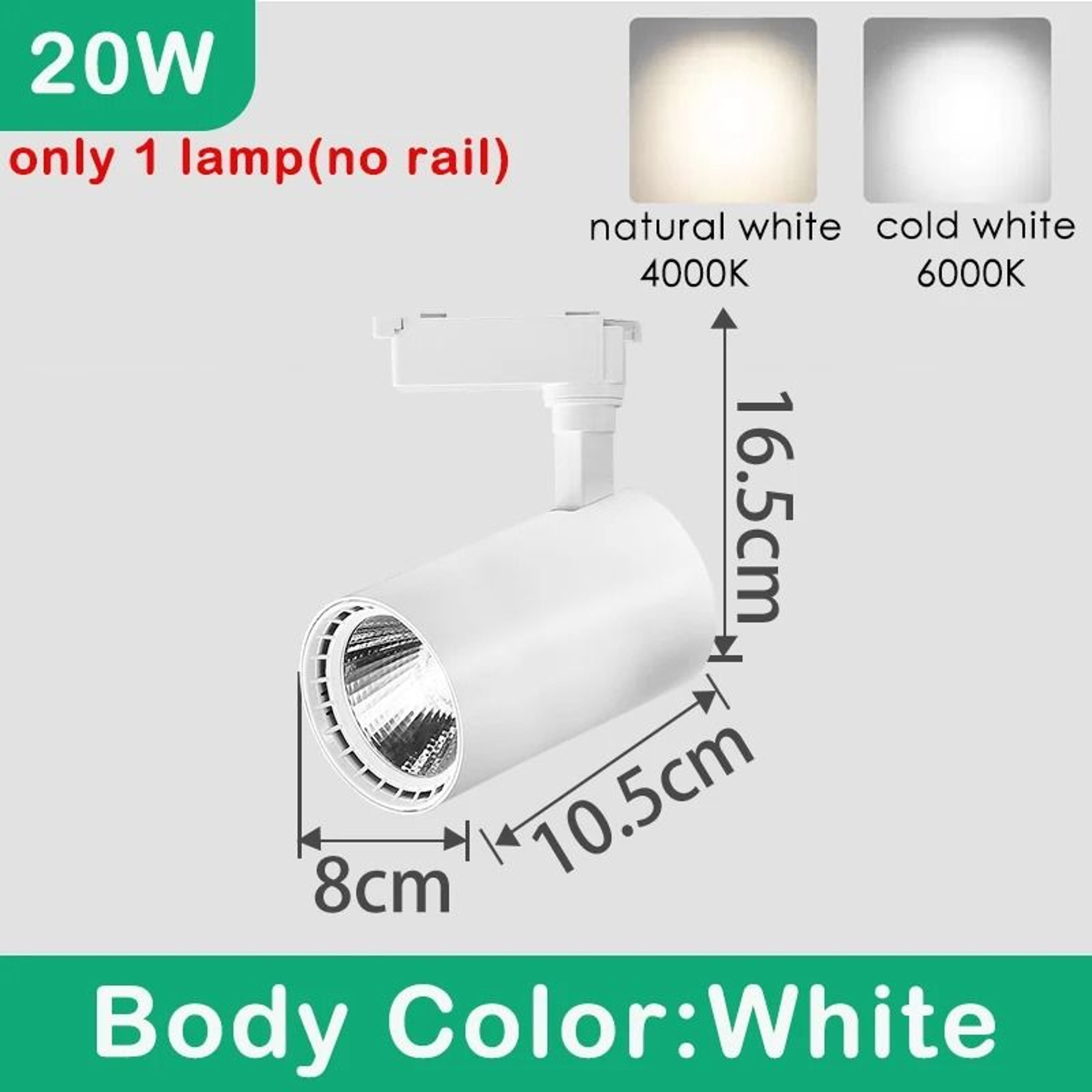 10W 20W 30W COB LED Track Spotlight For Home And Retail Lighting 4