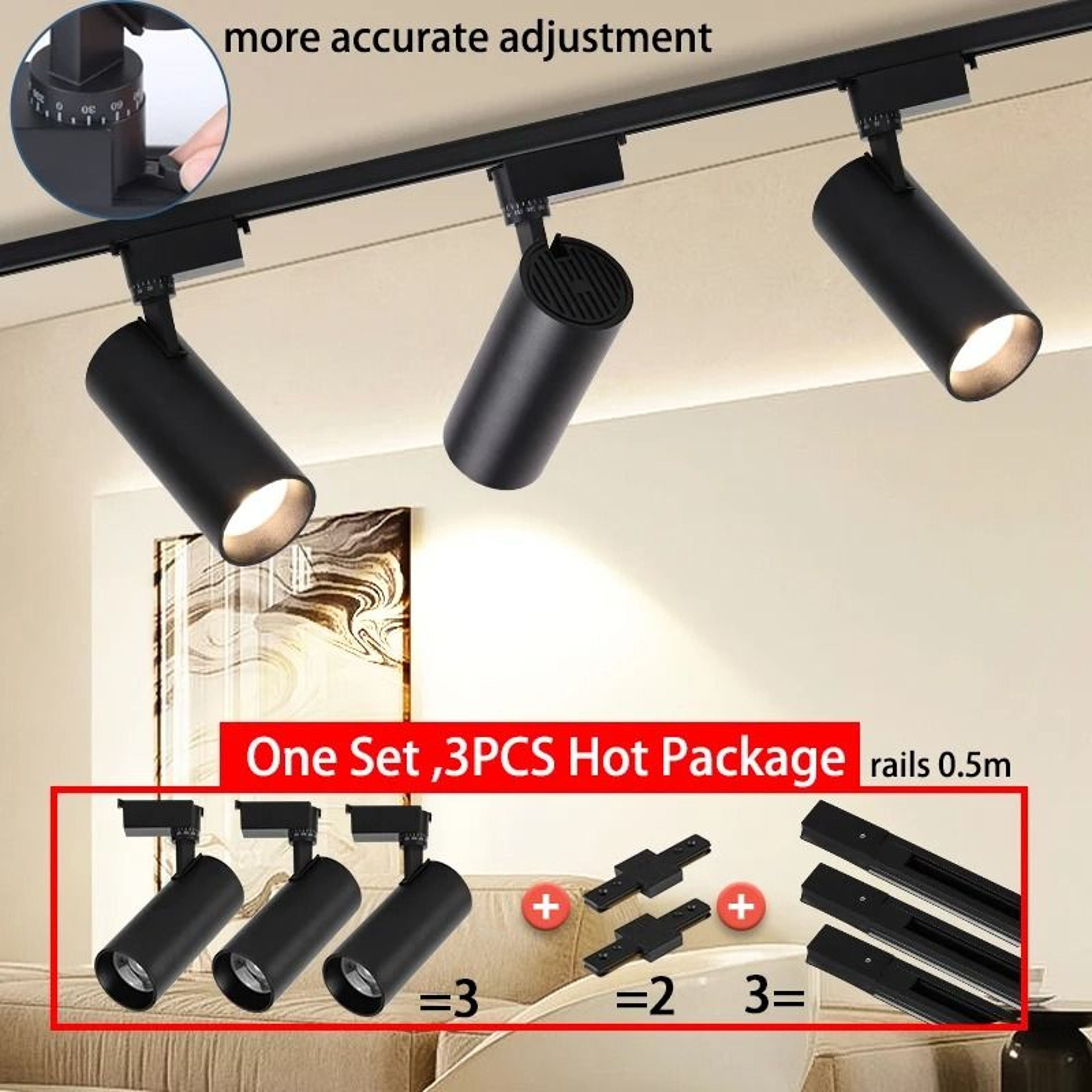 Adjustable LED Track Light Set With Scale Markings For Home And Shop Lighting 2