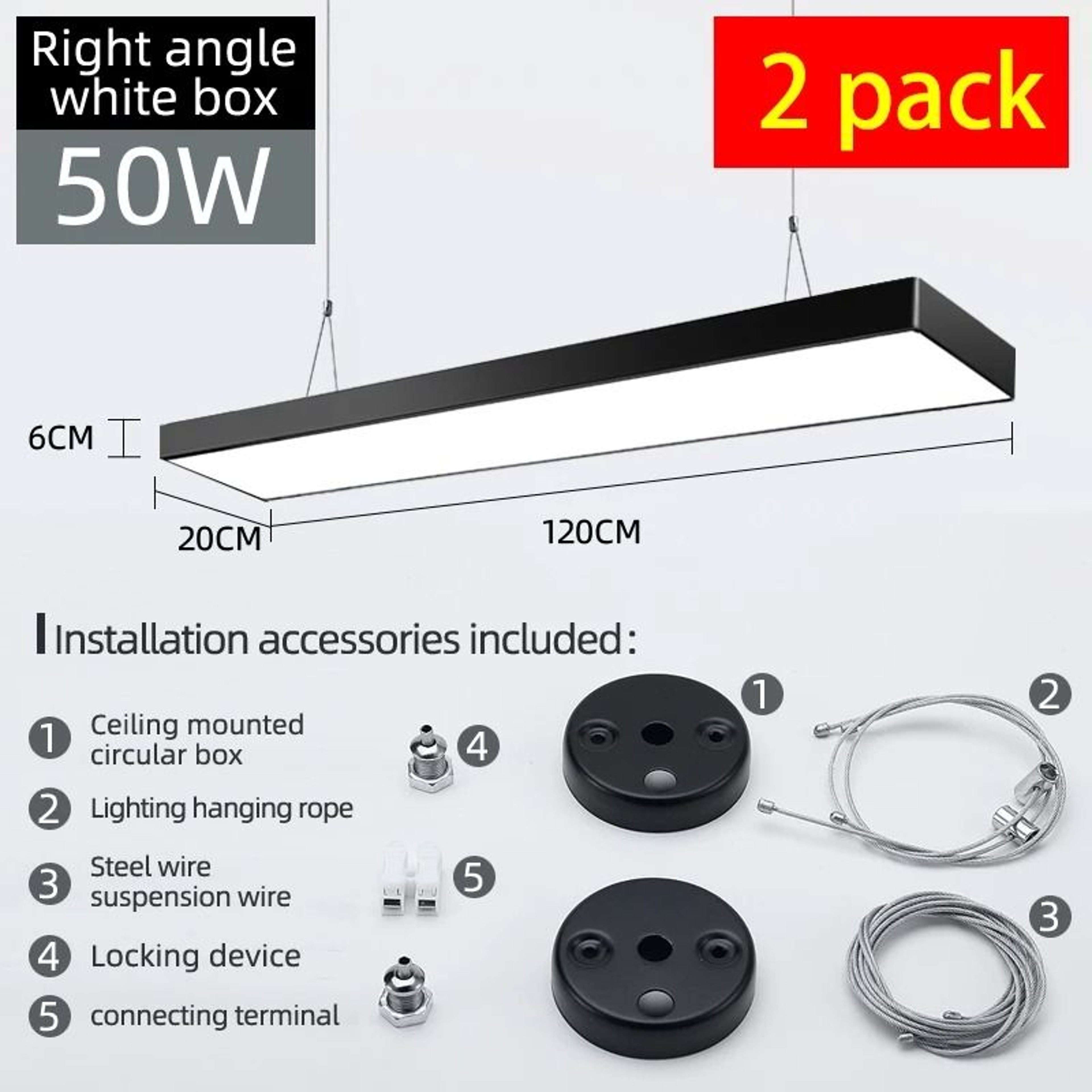 High Brightness 6500K LED Industrial Ceiling Panel Light For Shops And Garages 5