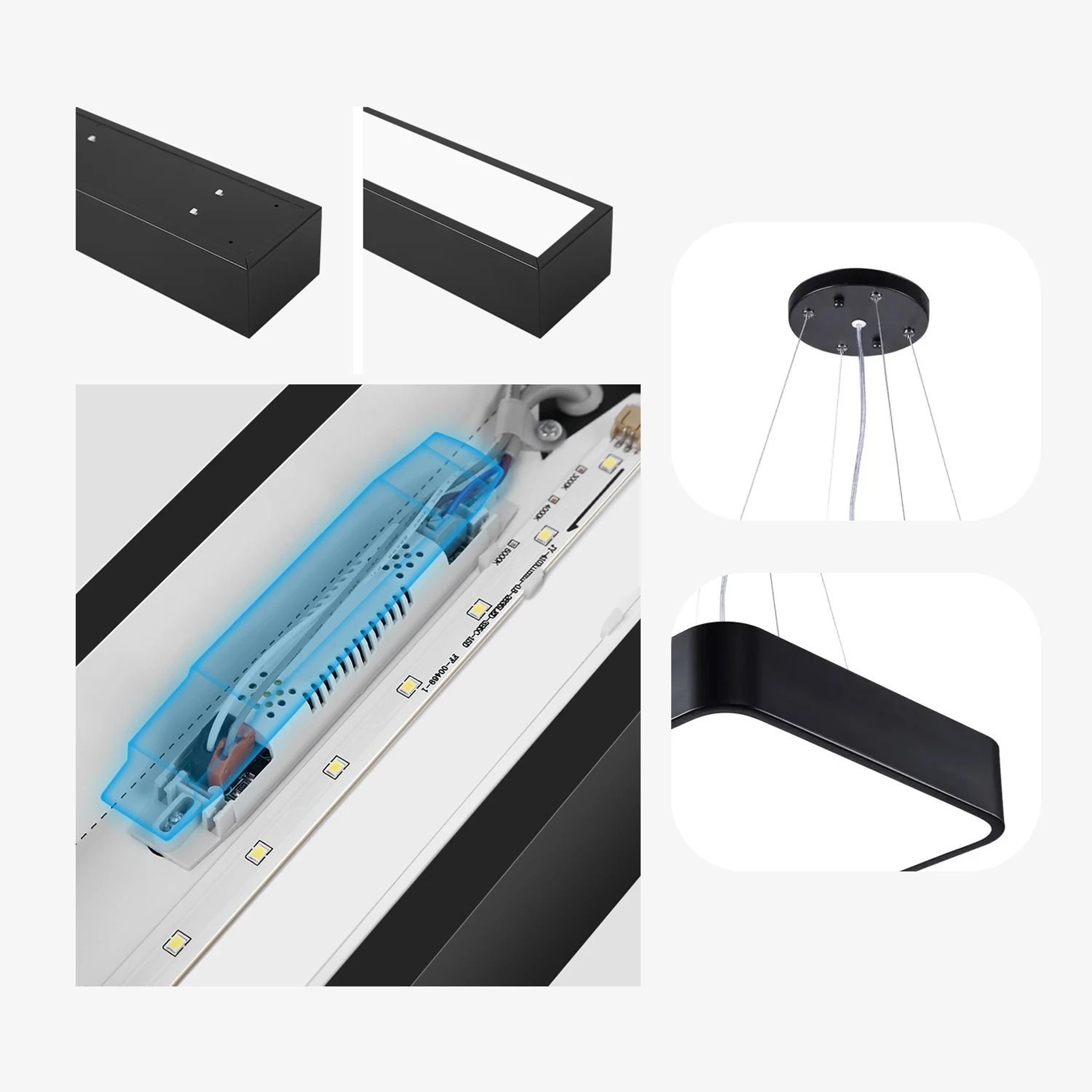 High Brightness 6500K LED Industrial Ceiling Panel Light For Shops And Garages 9