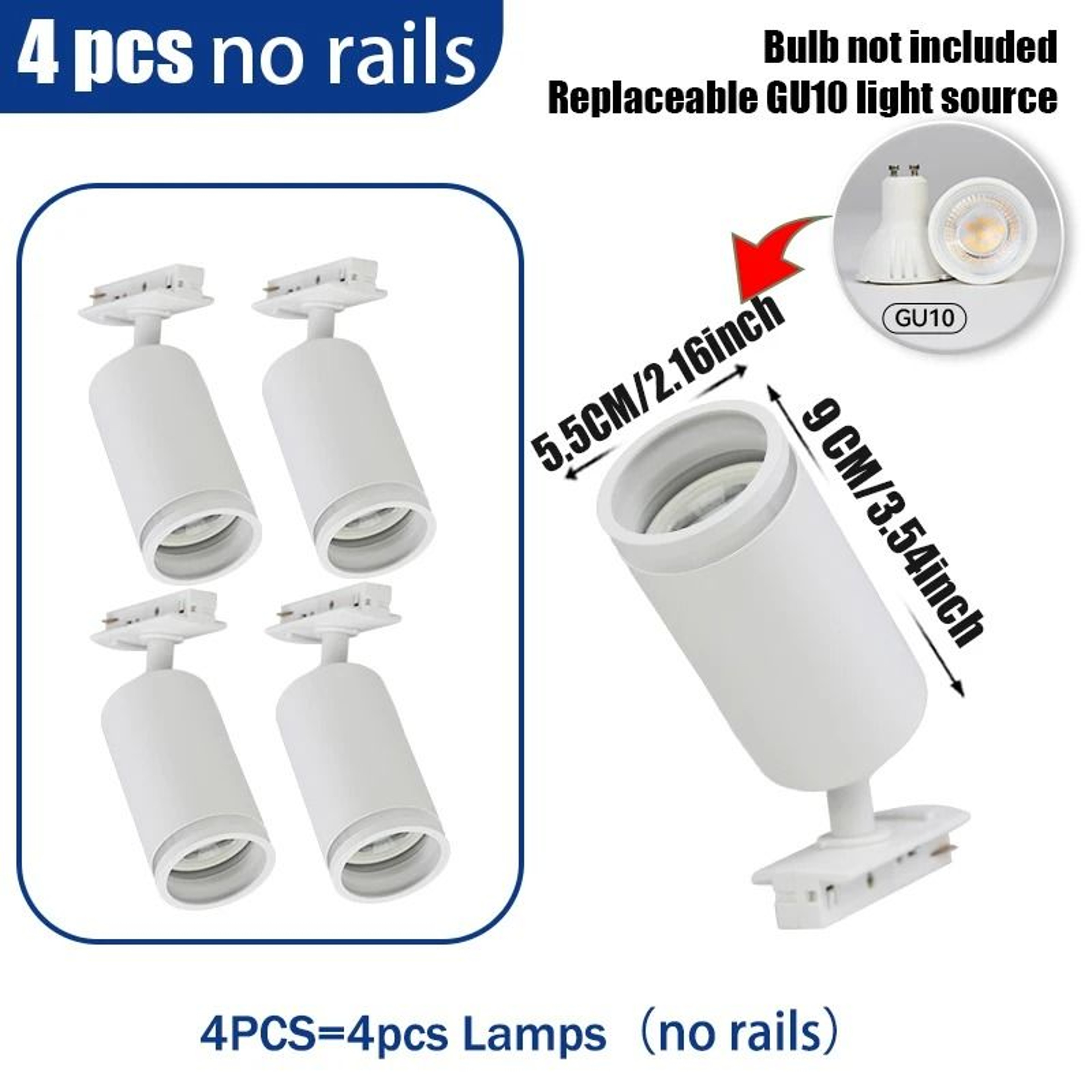 Adjustable GU10 LED Track Spotlight For Modern Home And Store Lighting 8