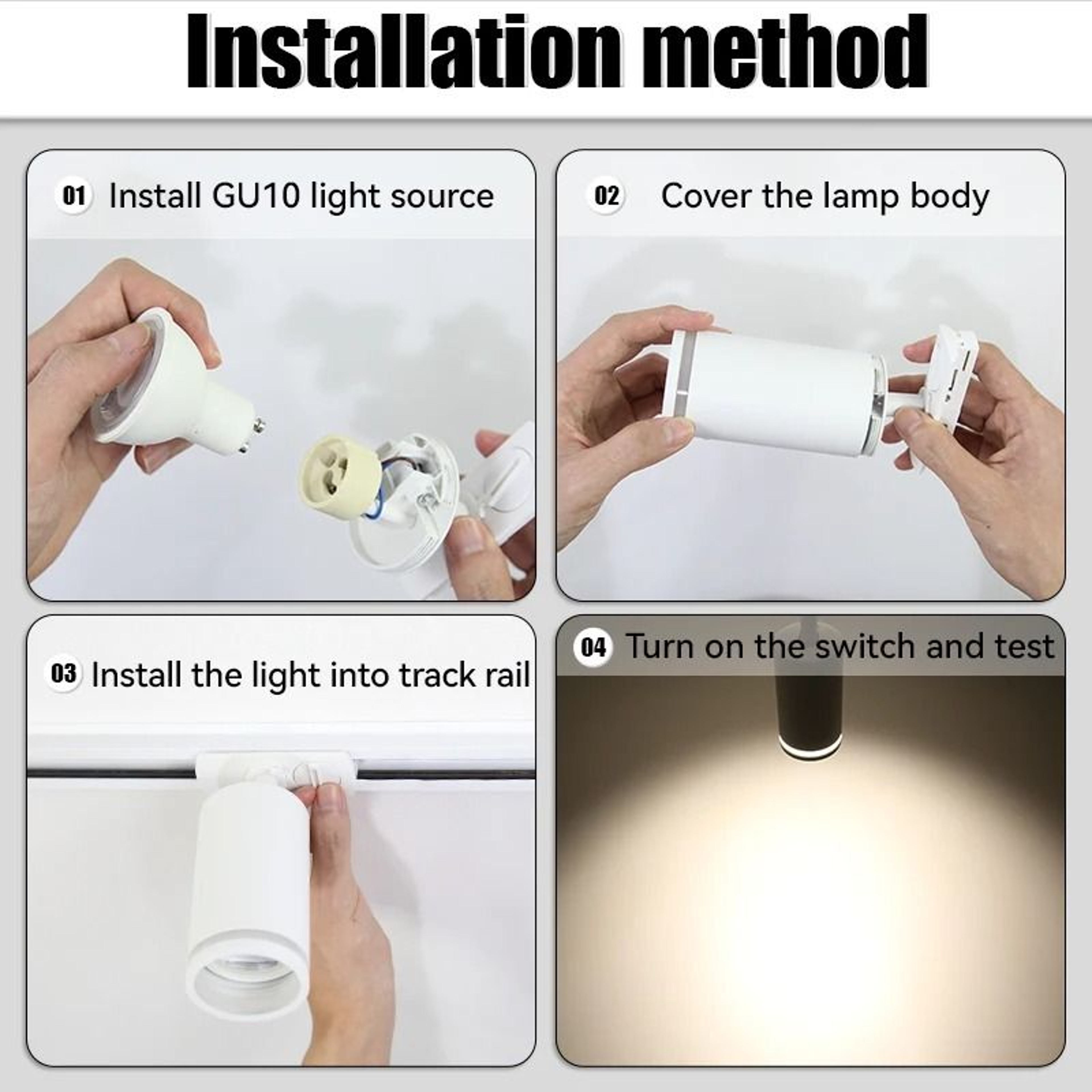 Adjustable GU10 LED Track Spotlight For Modern Home And Store Lighting 14