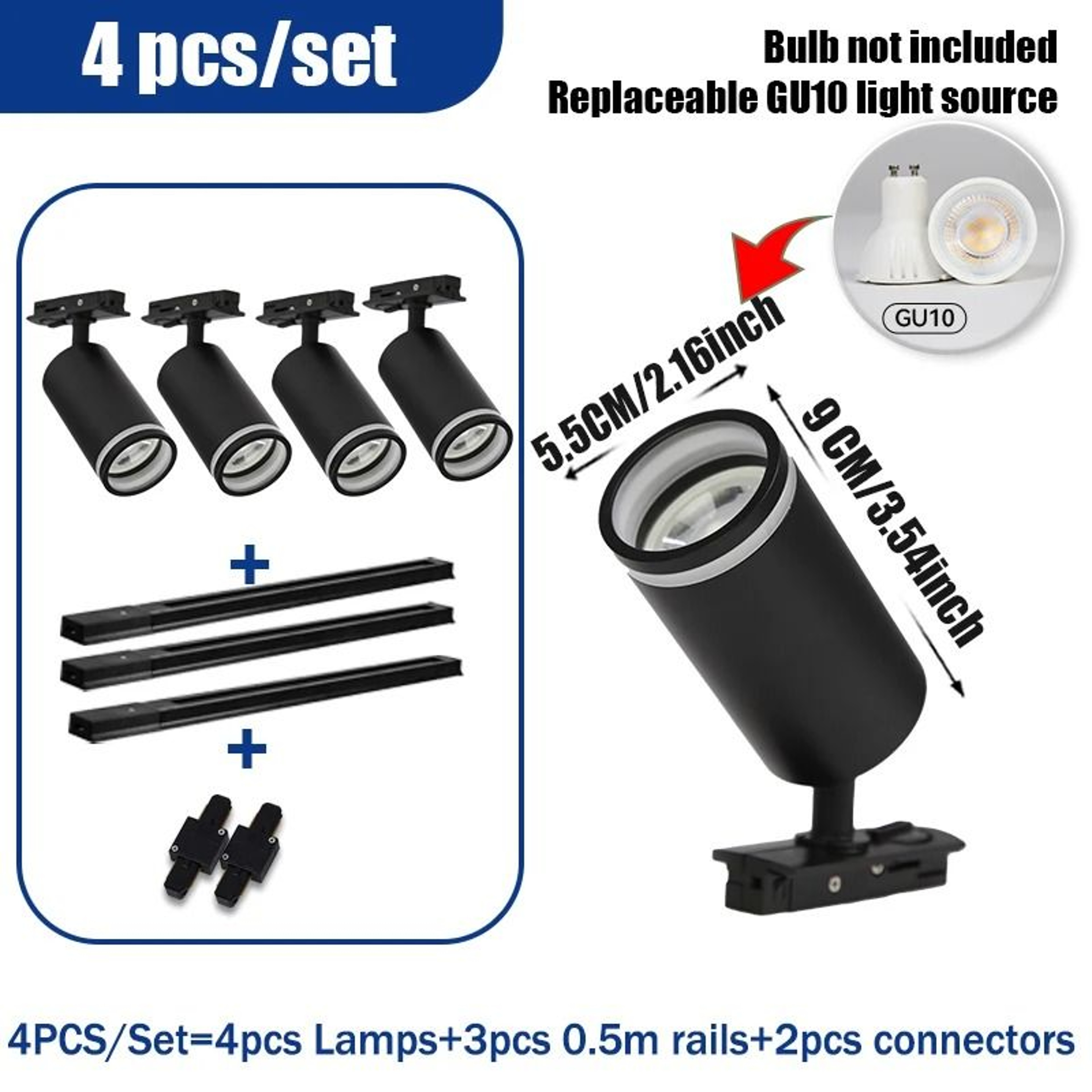 Adjustable GU10 LED Track Spotlight For Modern Home And Store Lighting 9