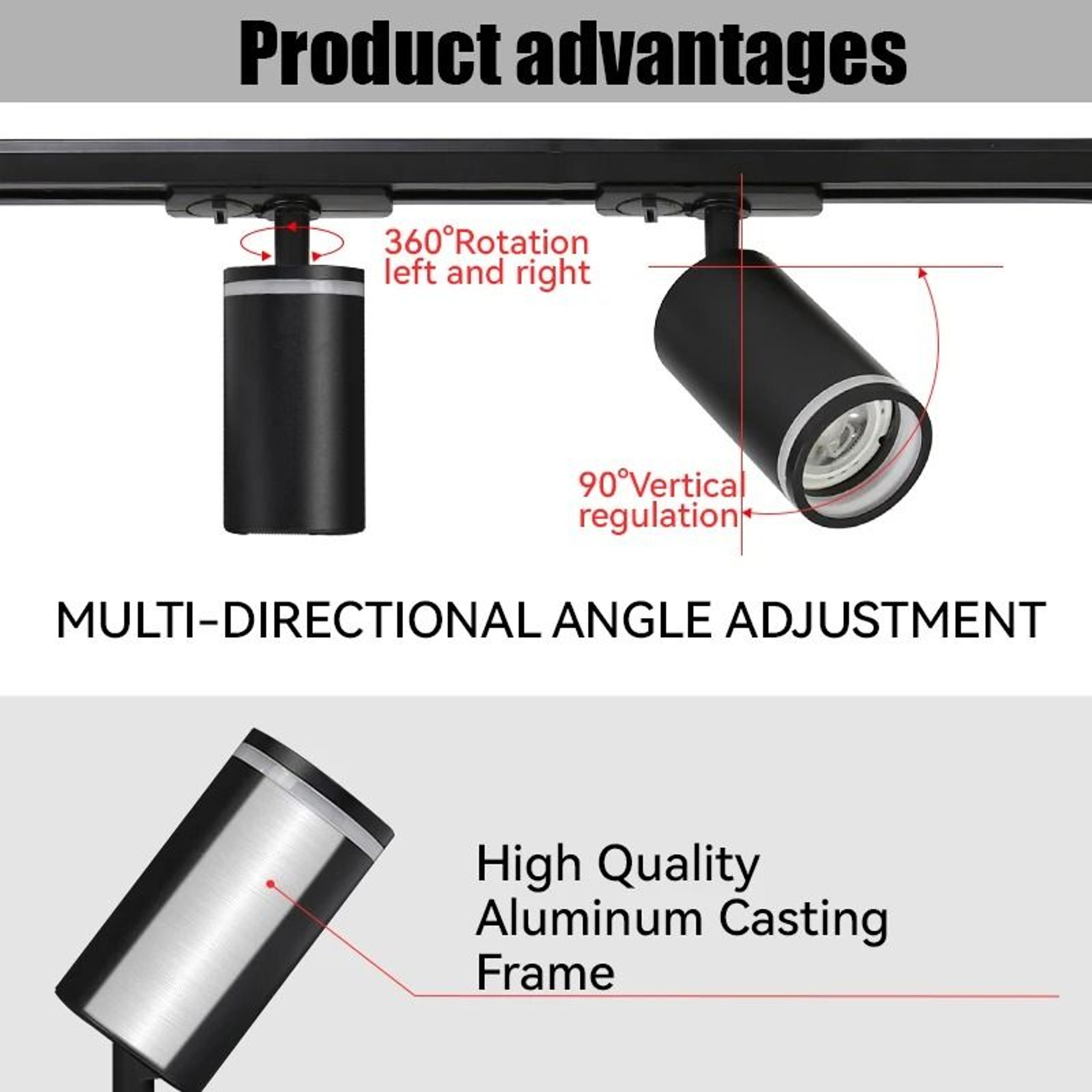 Adjustable GU10 LED Track Spotlight For Modern Home And Store Lighting 15