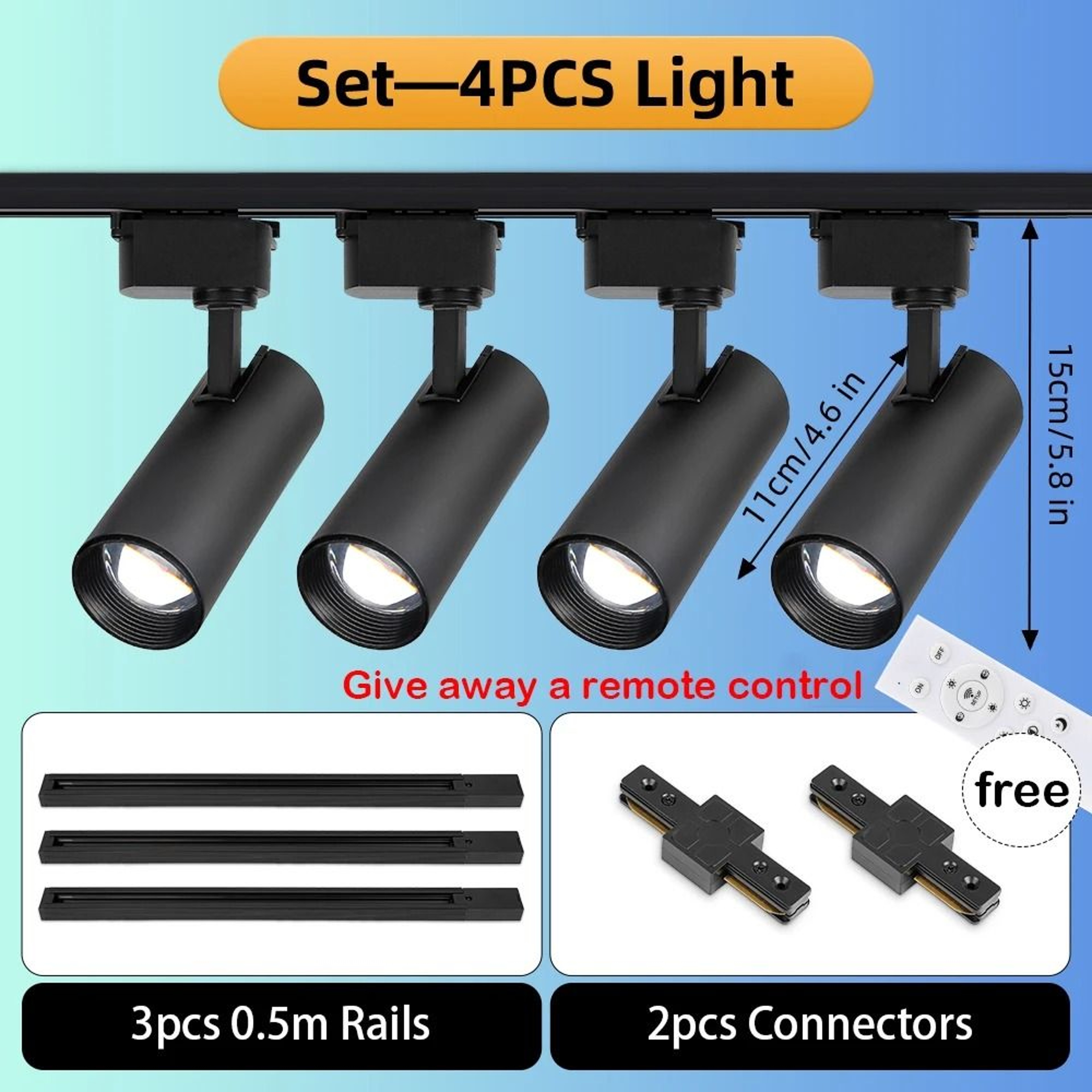 20W Dimmable LED Track Light Set For Bedroom And Shop Lighting 5