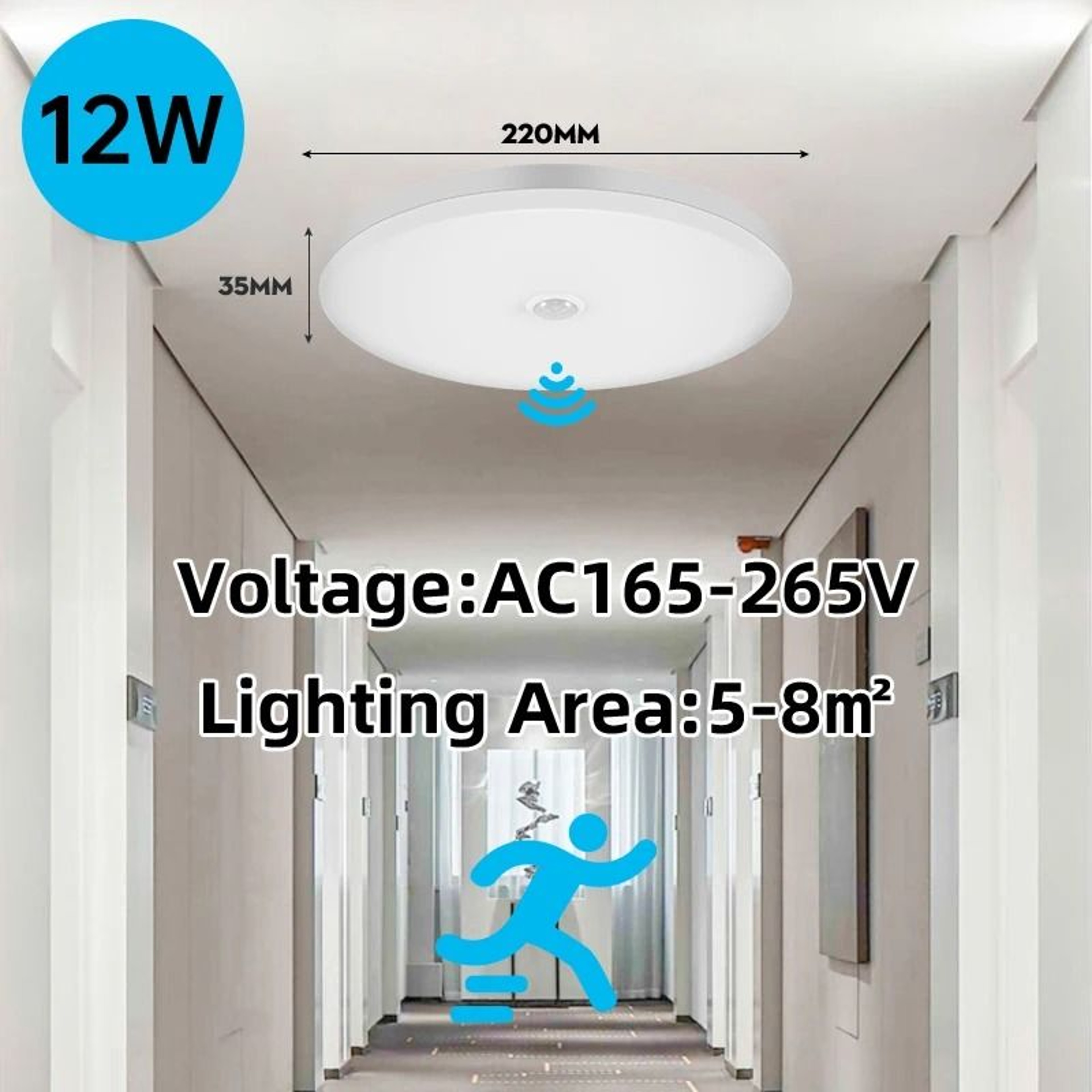 Smart Radar Motion Sensor LED Ceiling Light For Garage And Hallway Lighting 7