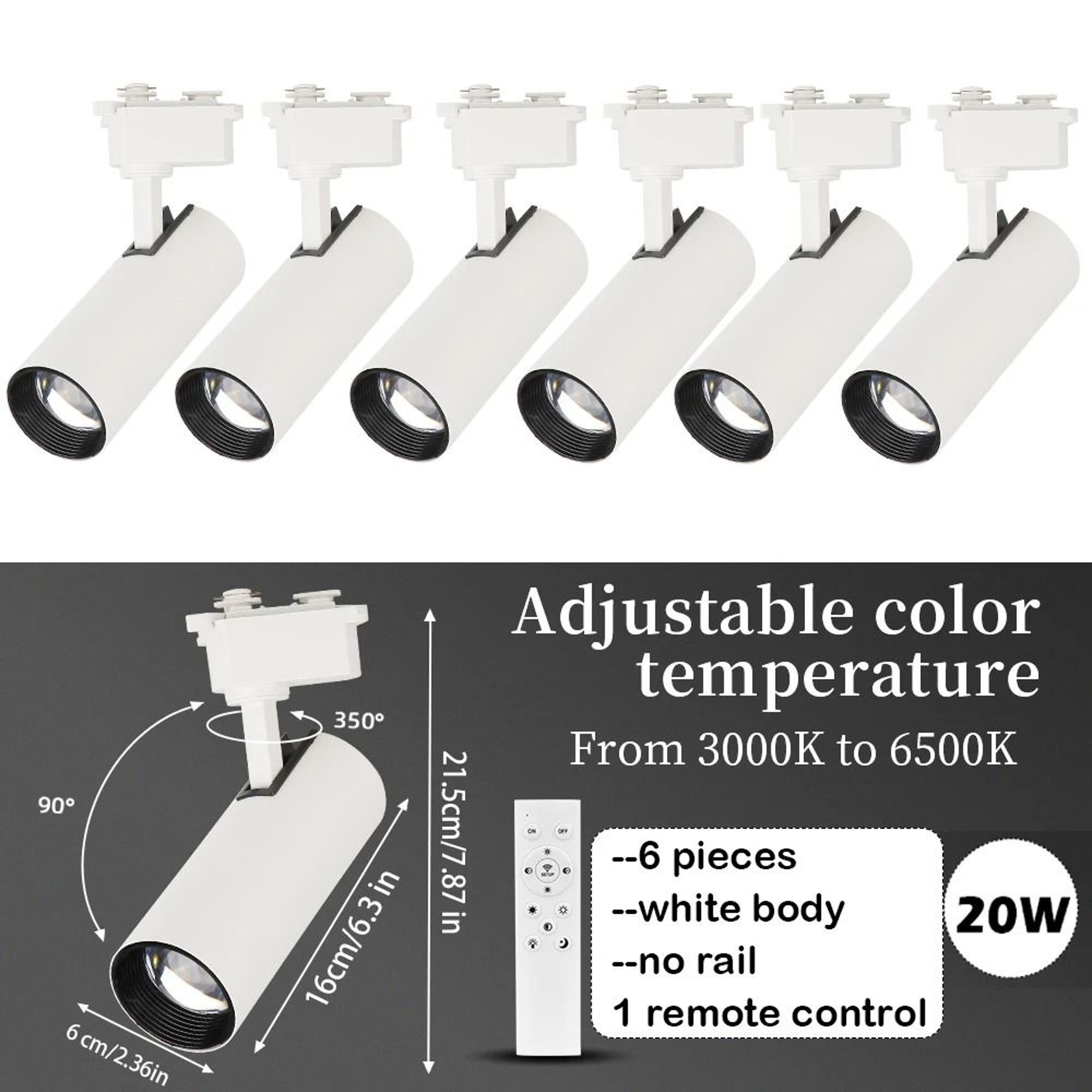 Remote Control Dimmable LED Track Spotlight For Home And Shop Lighting 10