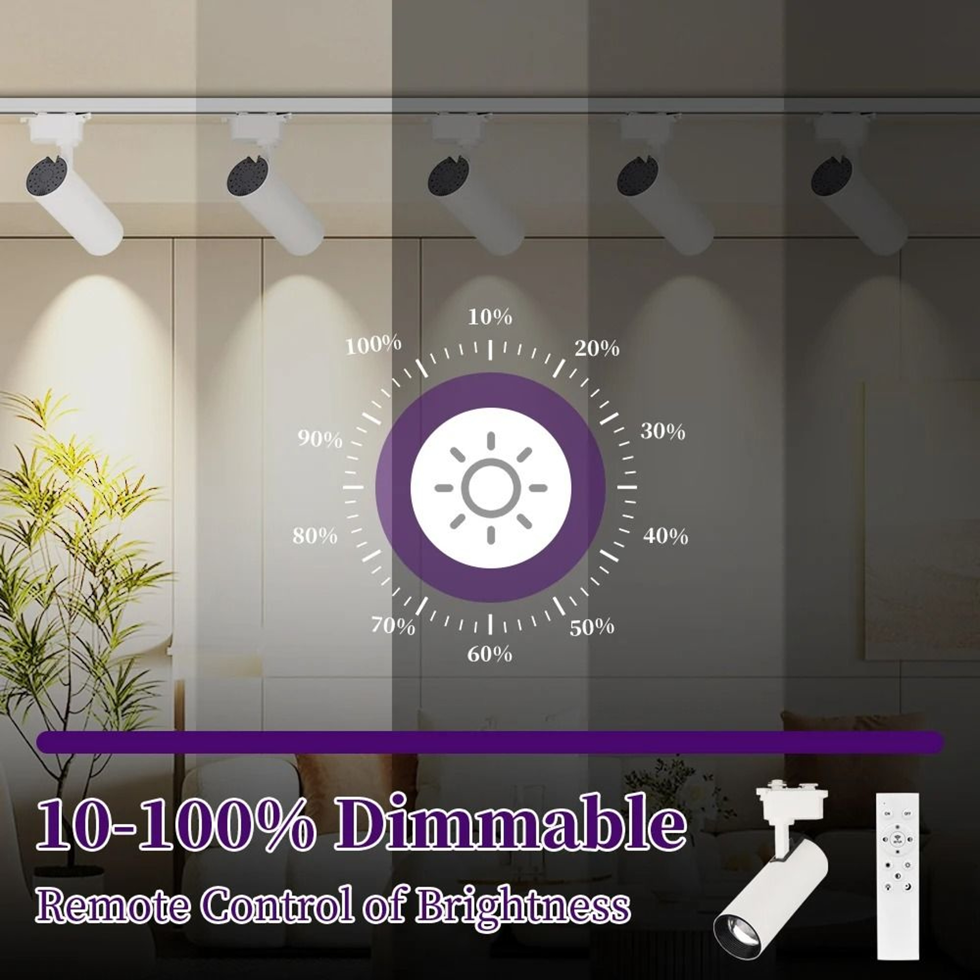 Remote Control Dimmable LED Track Spotlight For Home And Shop Lighting 16