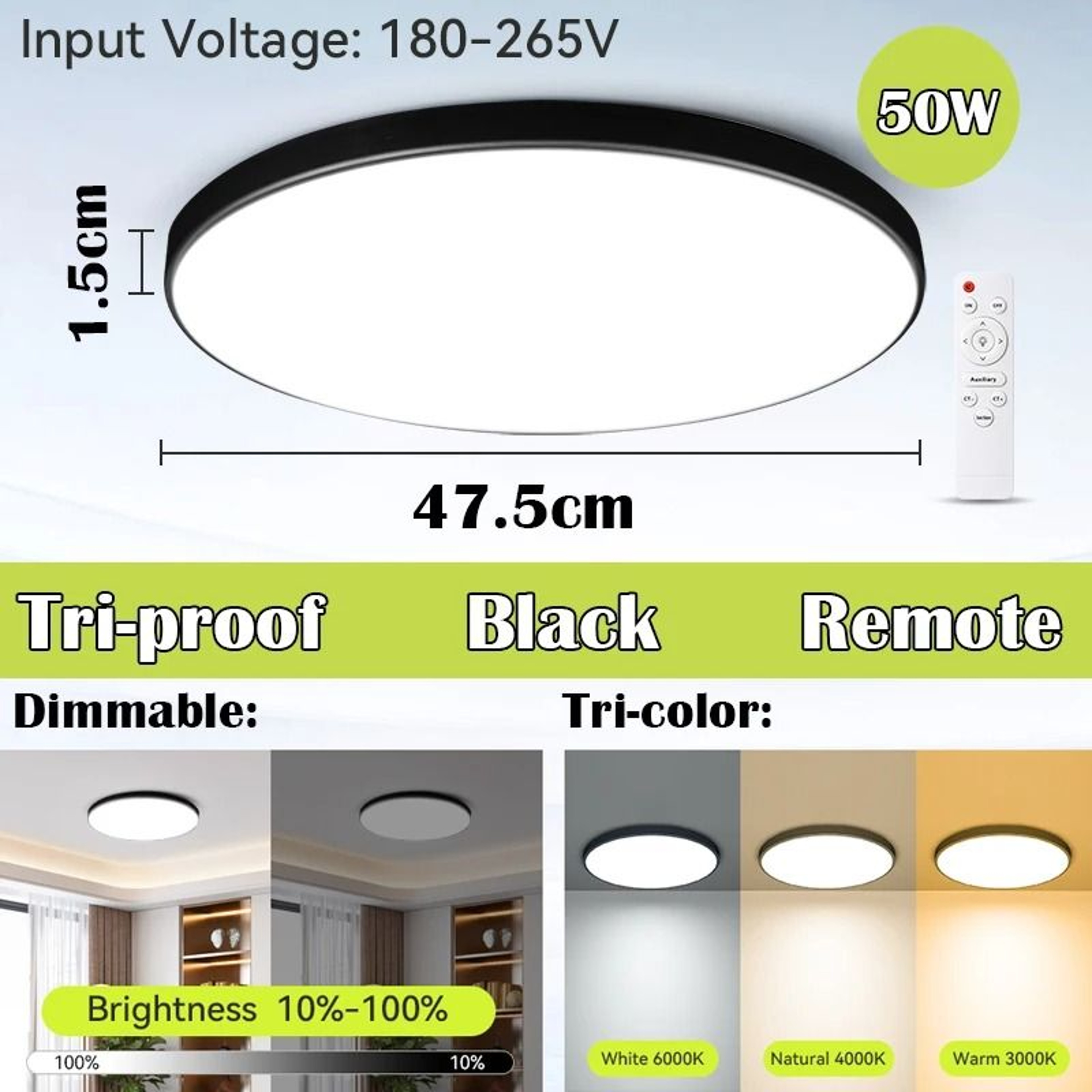 Modern RGB Dimmable LED Ceiling Light With Remote Control 9