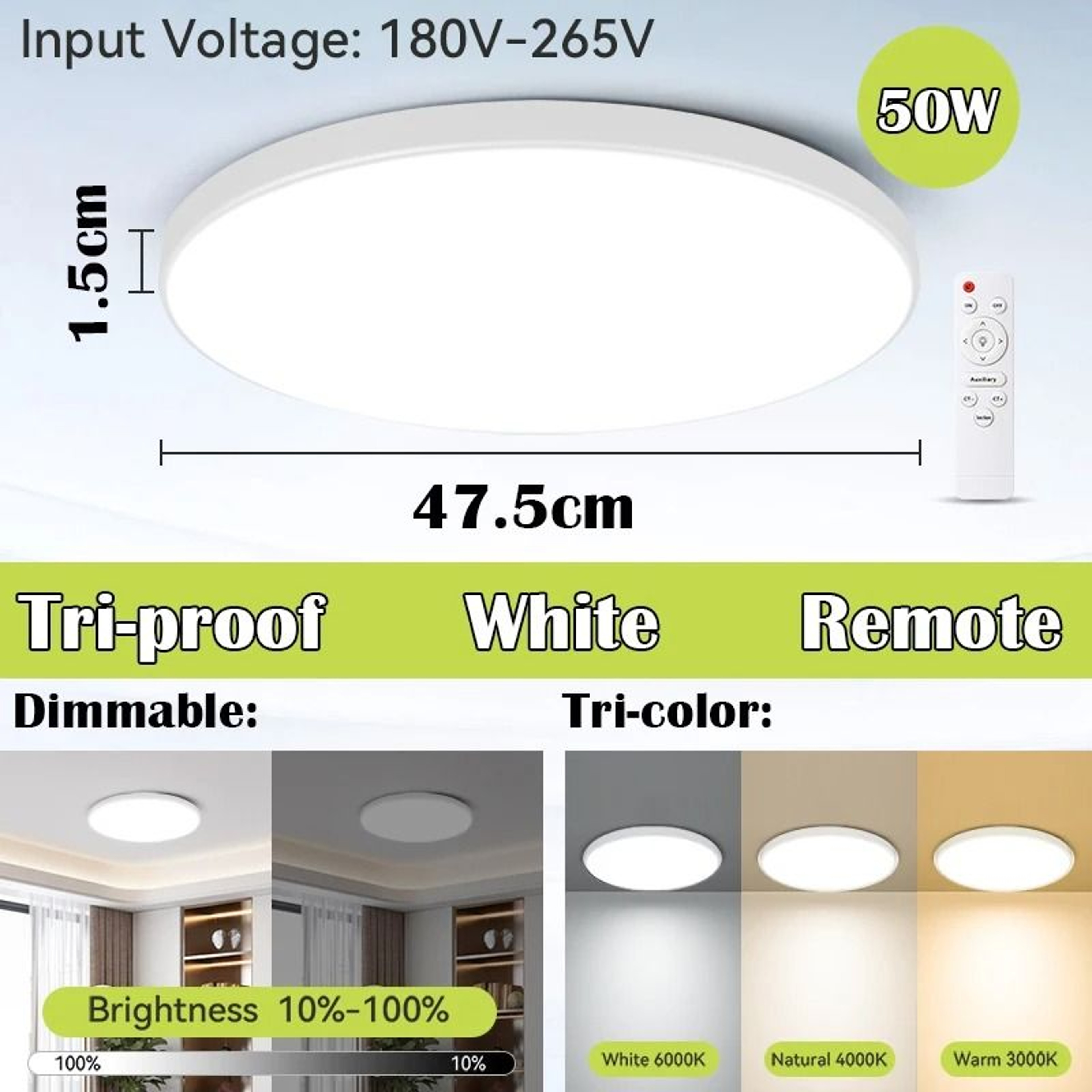 Modern RGB Dimmable LED Ceiling Light With Remote Control 10