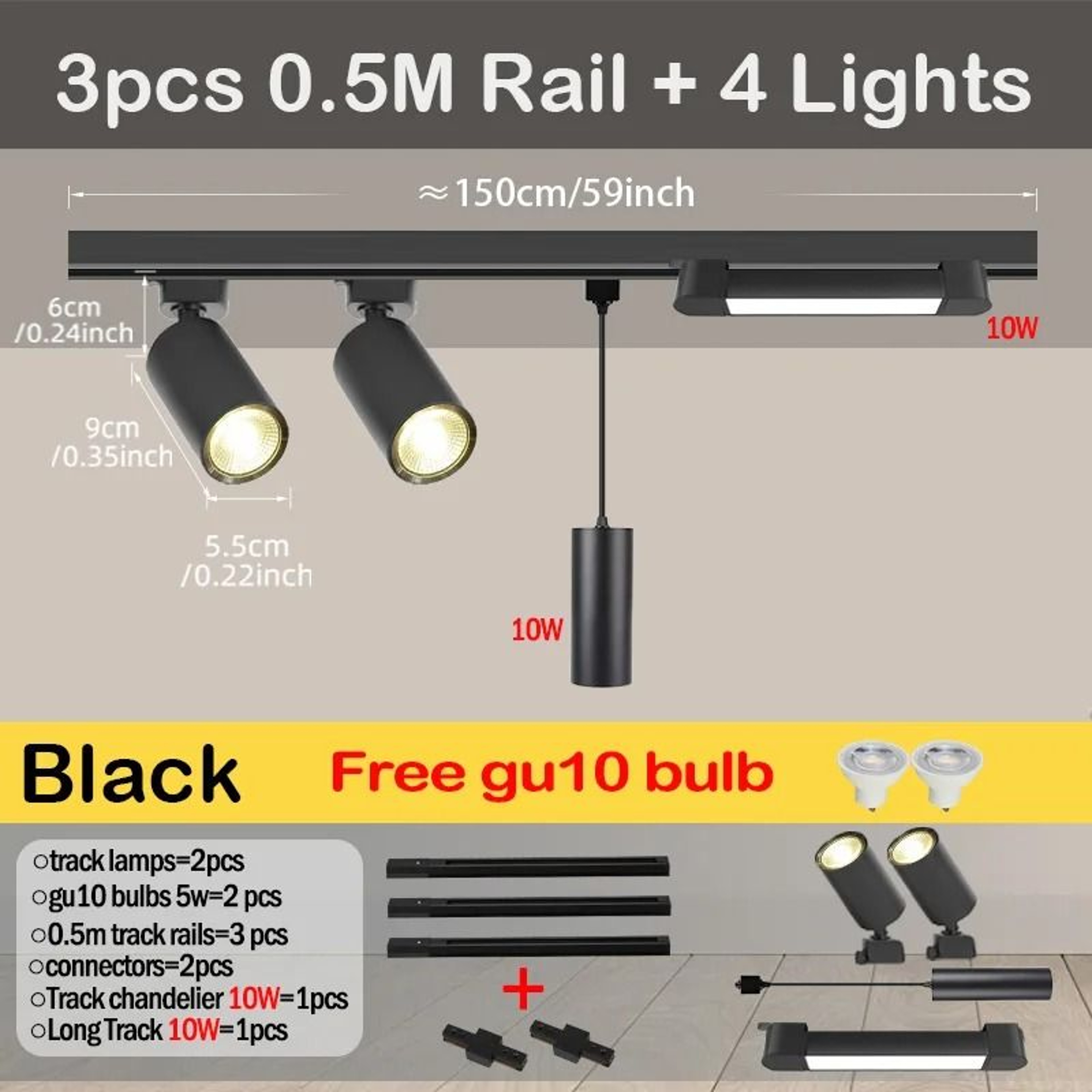 GU10 LED Track Light Set 110V For Modern Home And Store Lighting 0