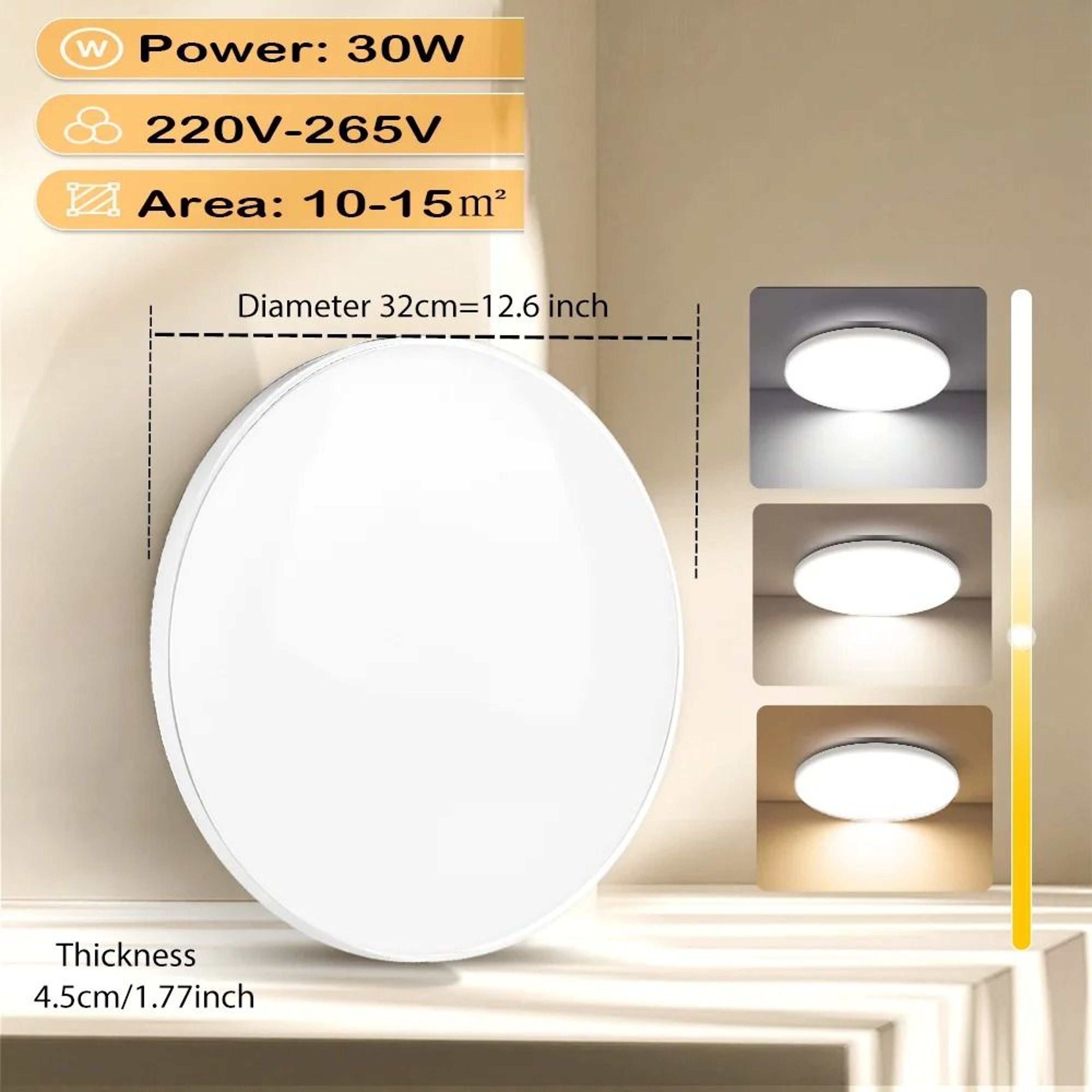 30W Ultra Thin LED Ceiling Panel Light For Kitchen And Bathroom Lighting 6