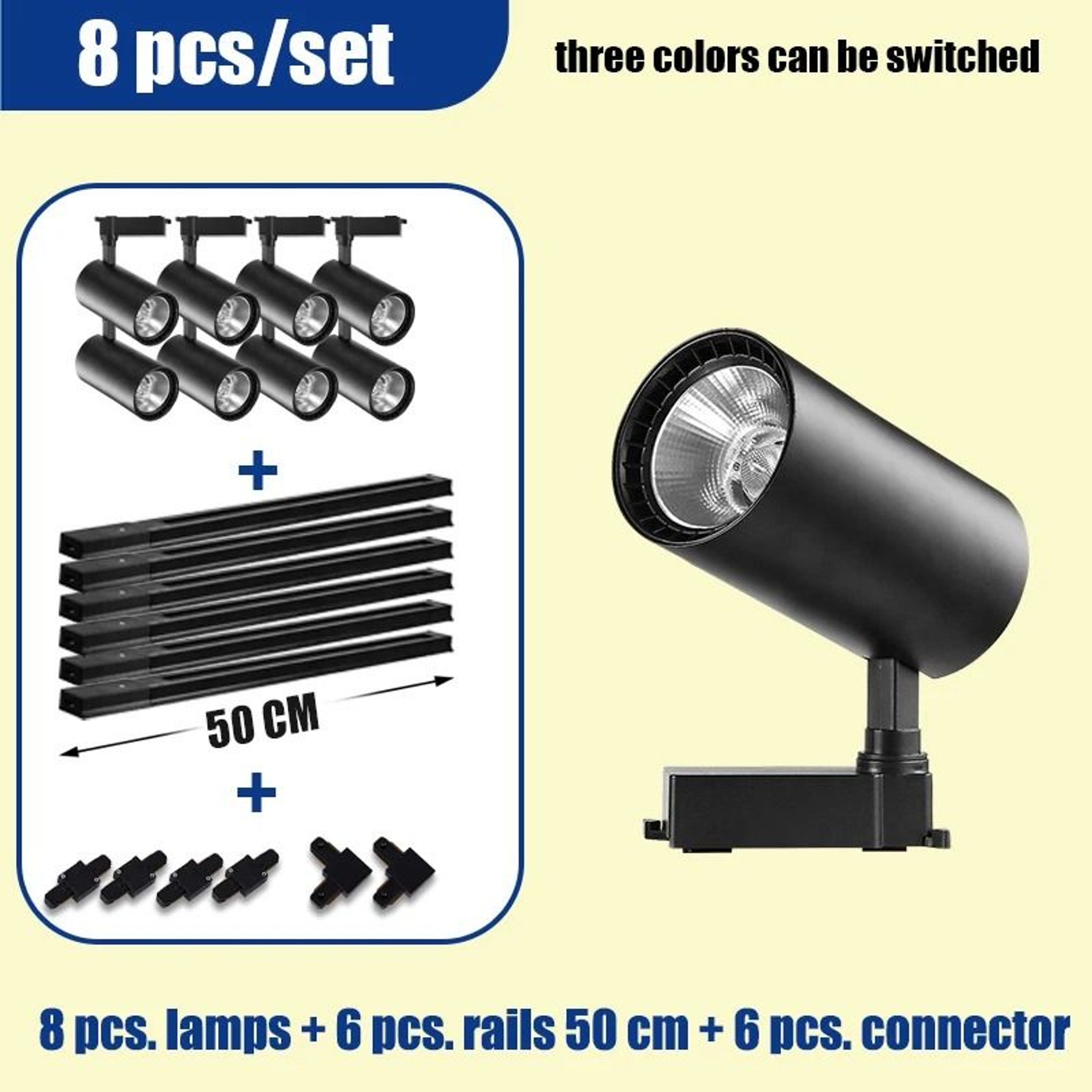 110V LED Track Light Set With 3 Color Modes For Home And Shop Lighting 14