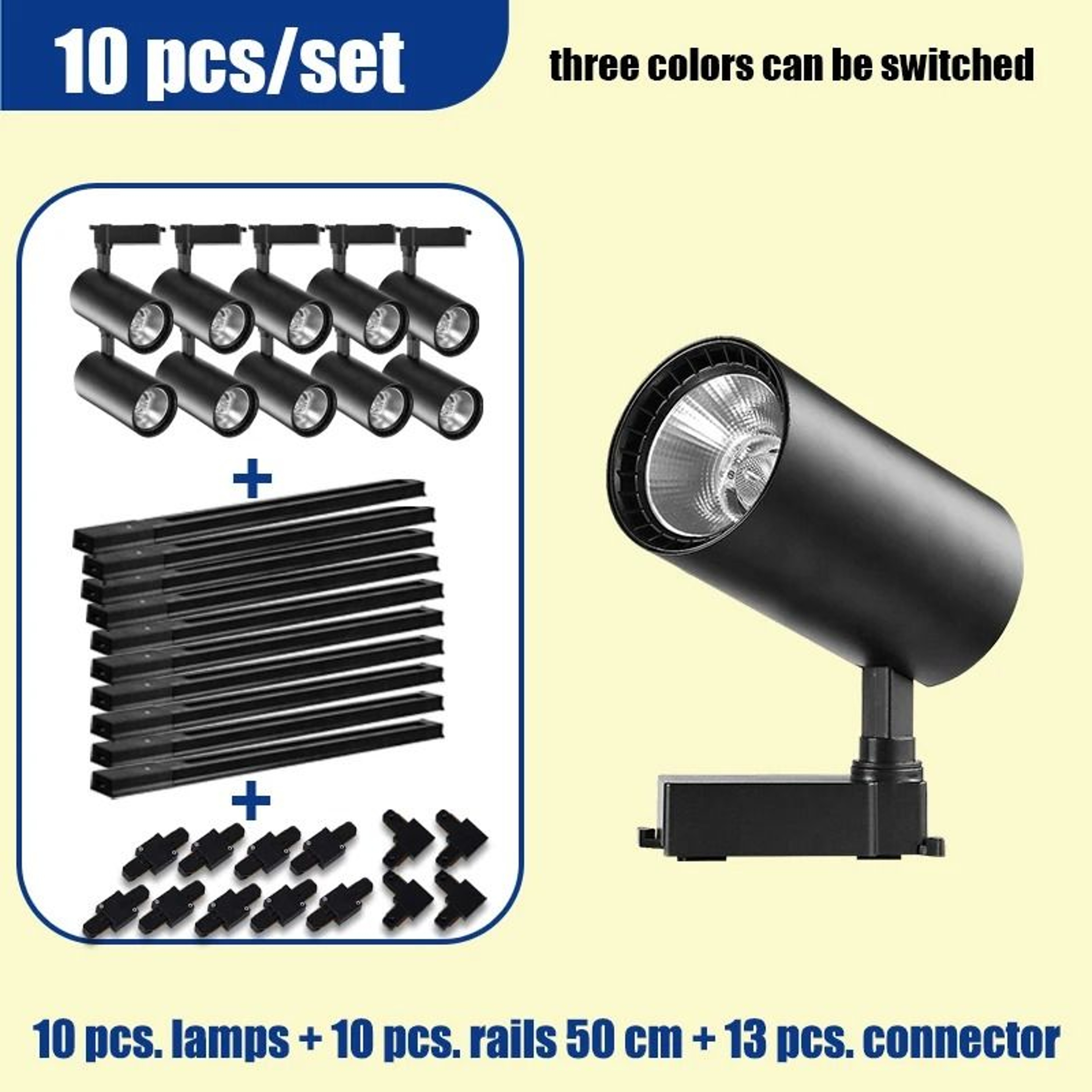 110V LED Track Light Set With 3 Color Modes For Home And Shop Lighting 16