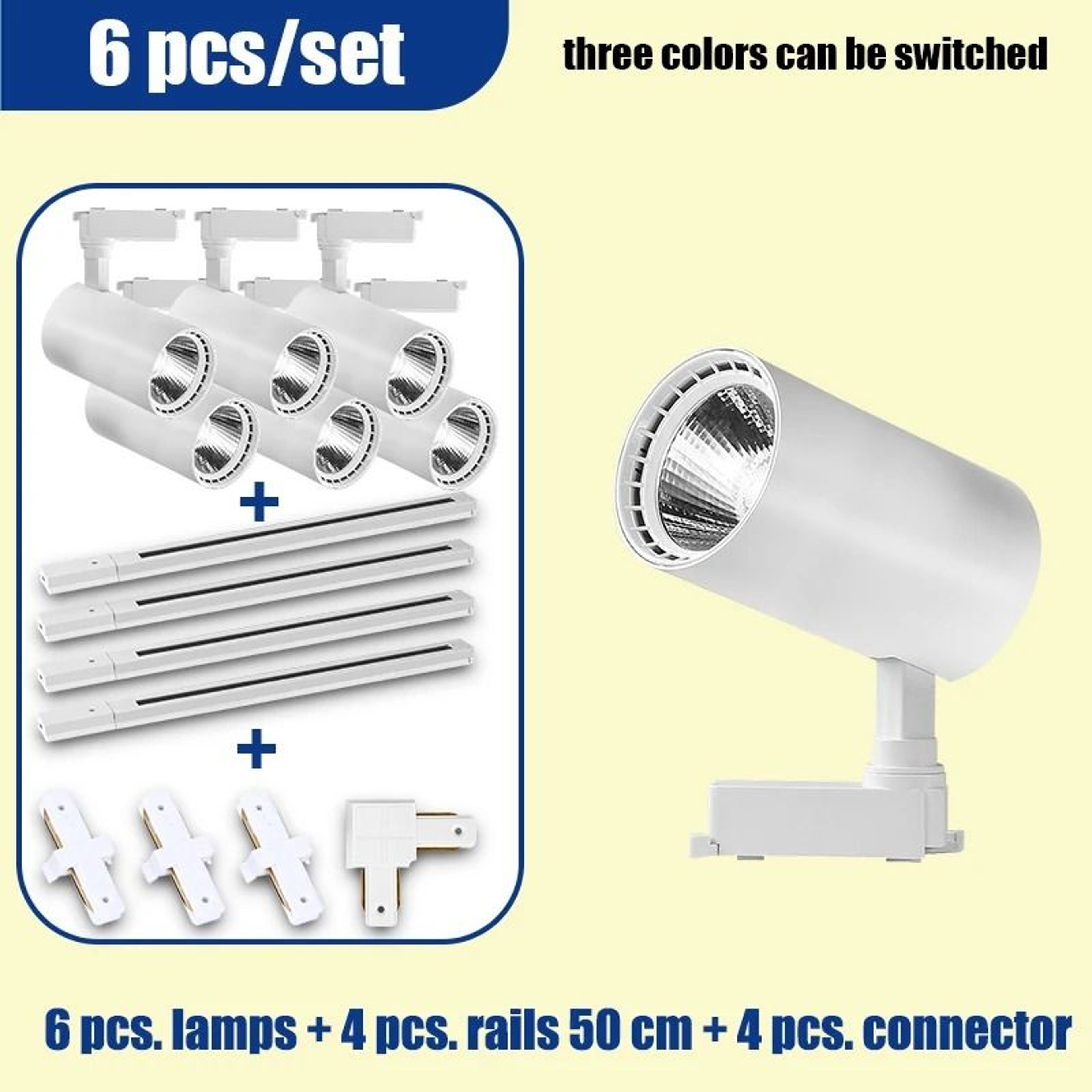 110V LED Track Light Set With 3 Color Modes For Home And Shop Lighting 13