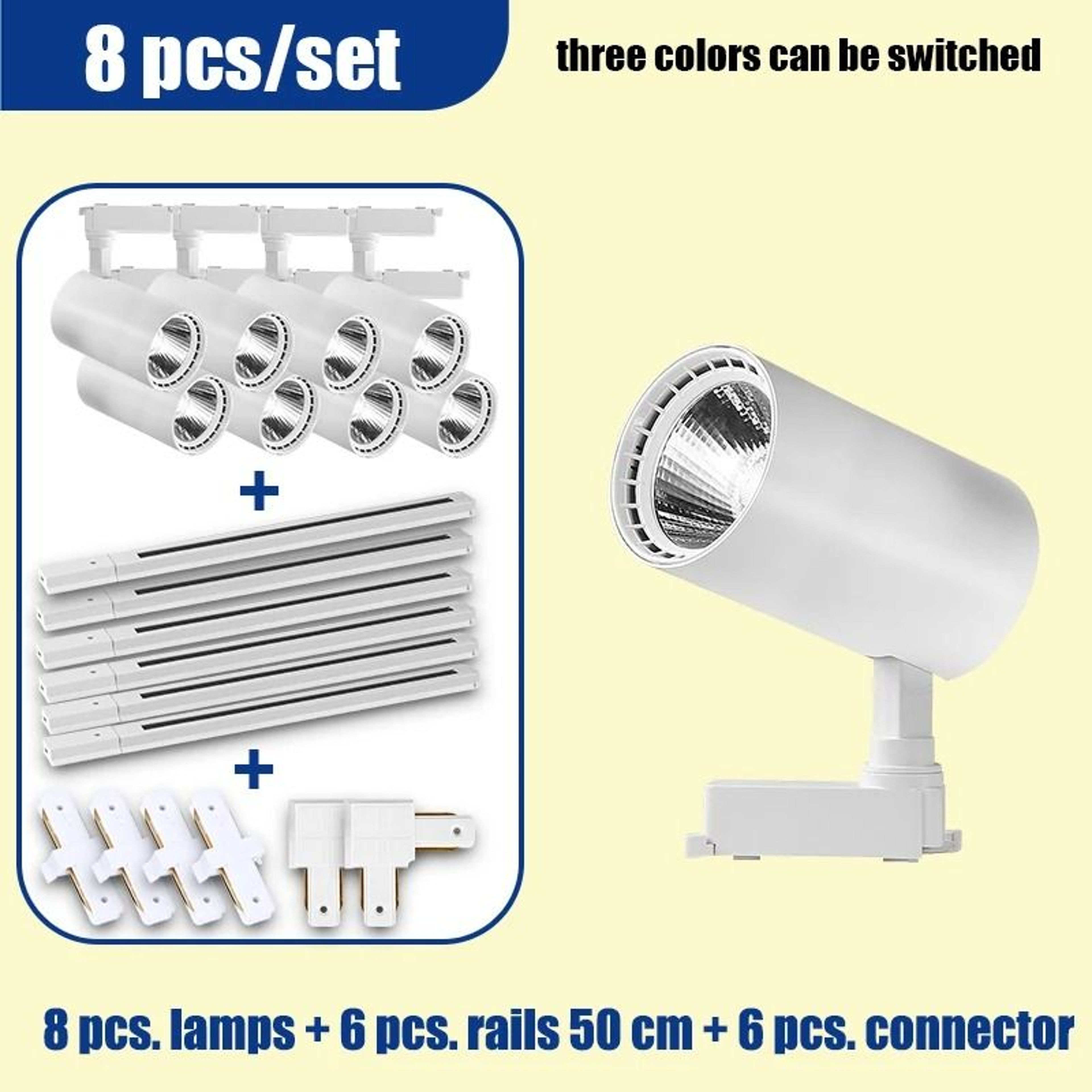110V LED Track Light Set With 3 Color Modes For Home And Shop Lighting 15