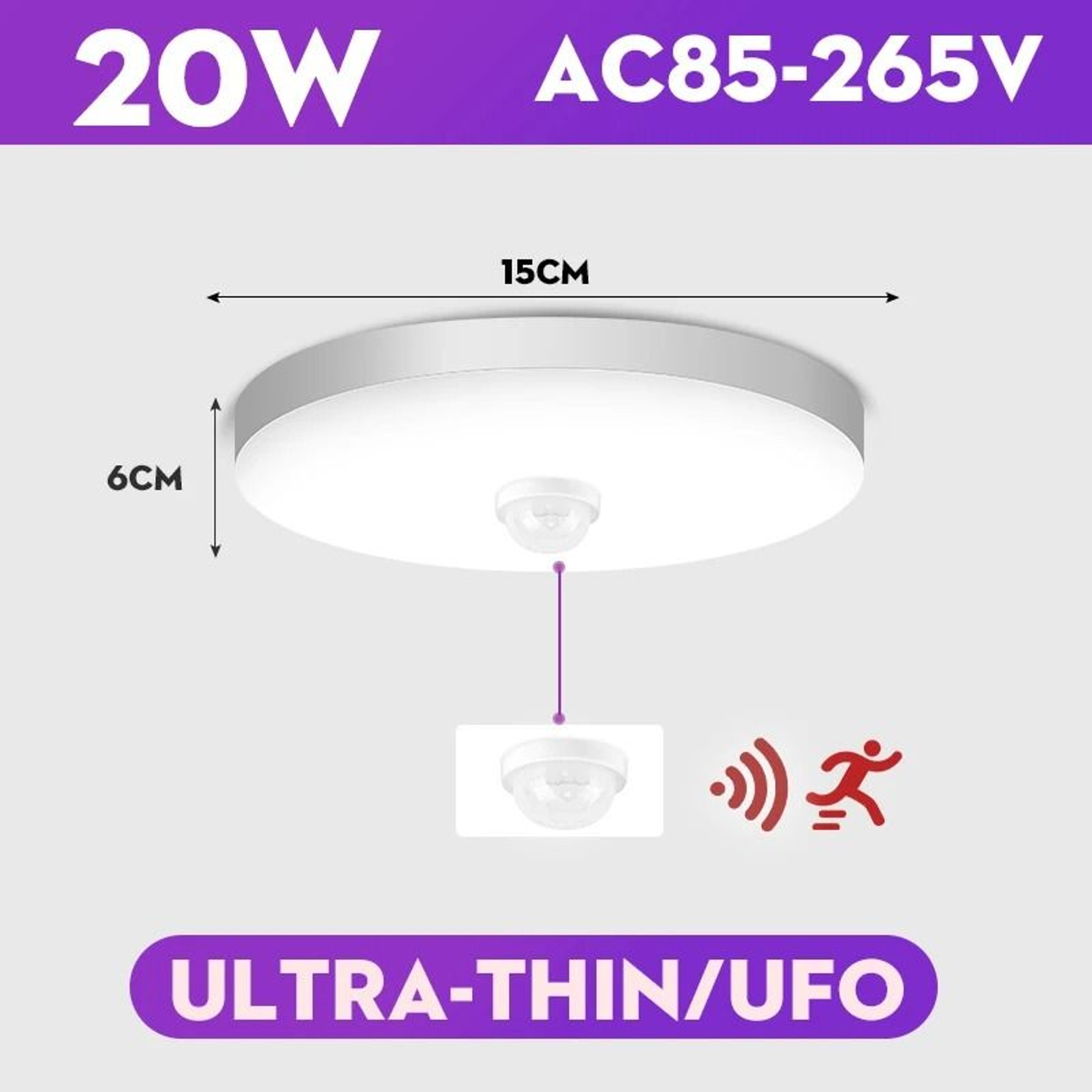 Modern LED Motion Sensor Ceiling Light 20W 30W 40W For Home Lighting 2