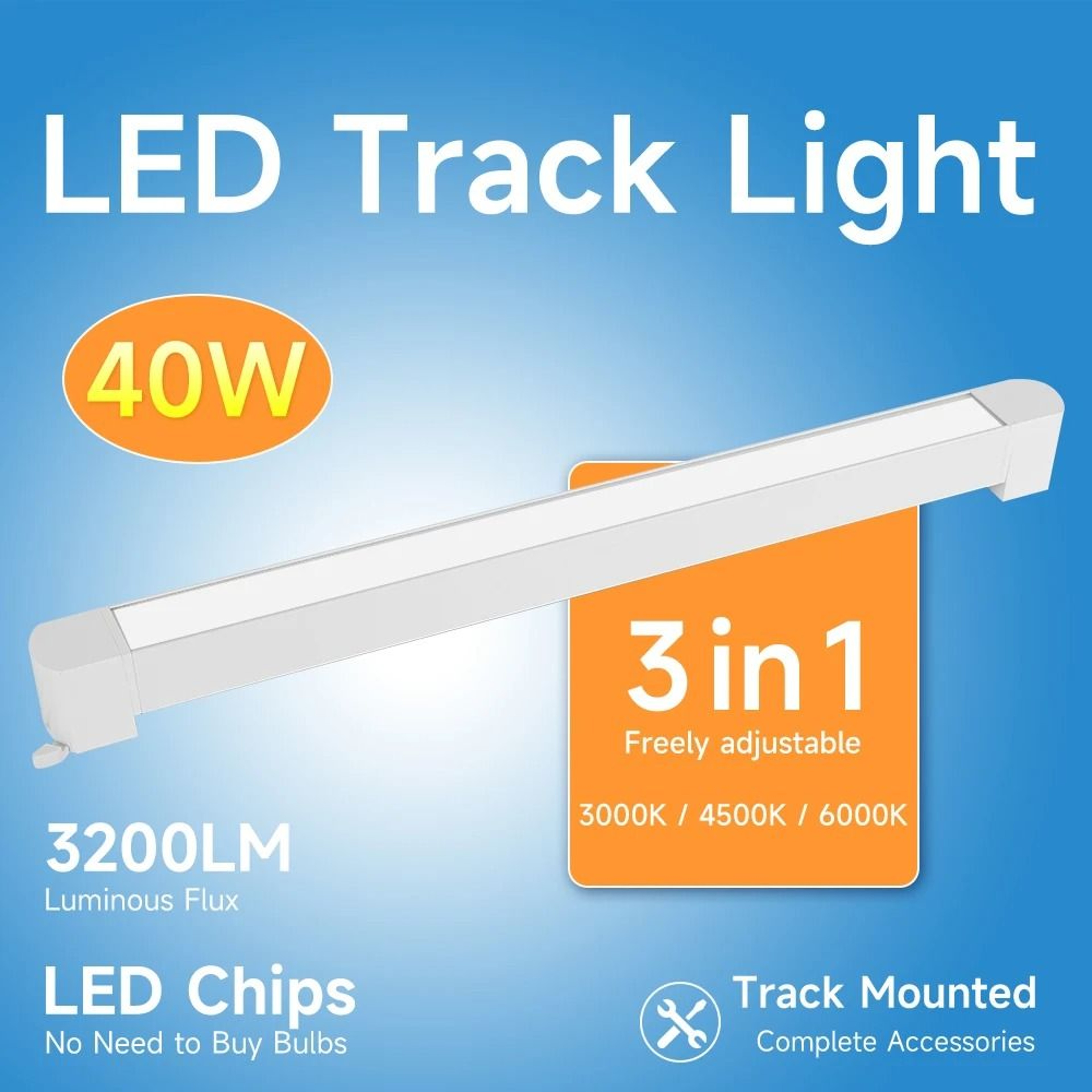 40W LED Track Spotlight 220V For Industrial And Home Lighting 13