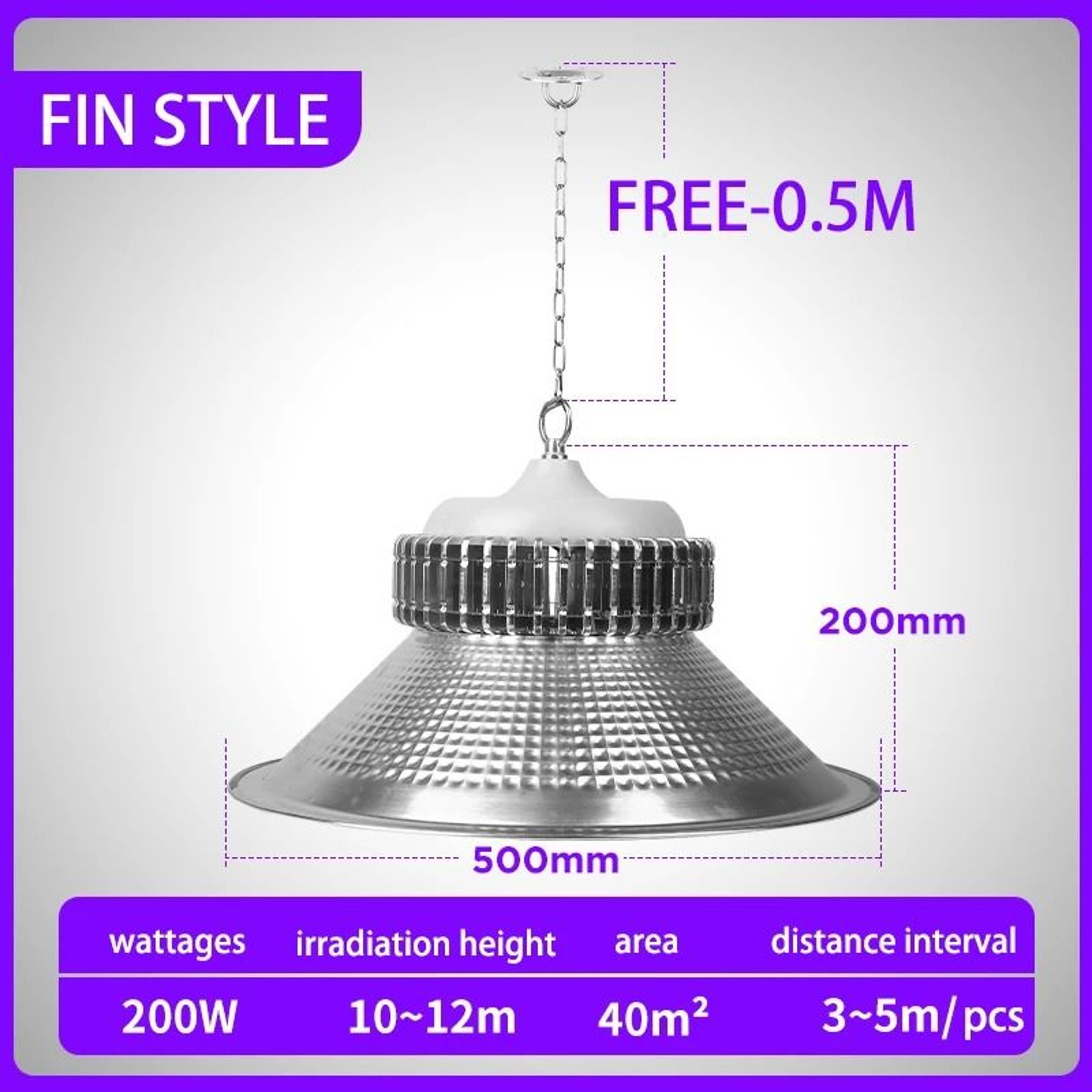 150W 200W Waterproof LED High Bay Light For Garage And Industrial Lighting 6