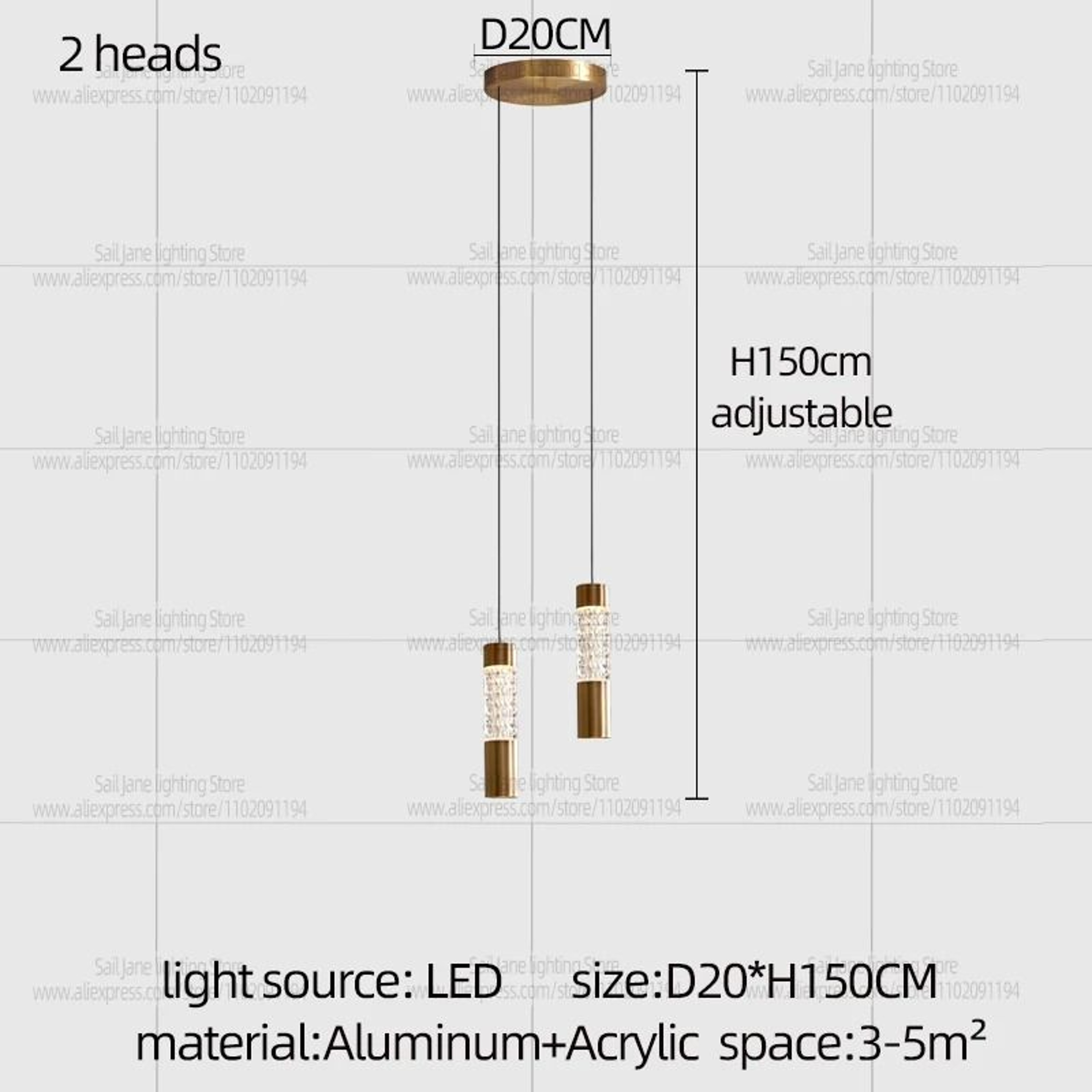 Modern Gold Cylindrical Chandelier For Luxury Staircase And Living Room Lighting 2
