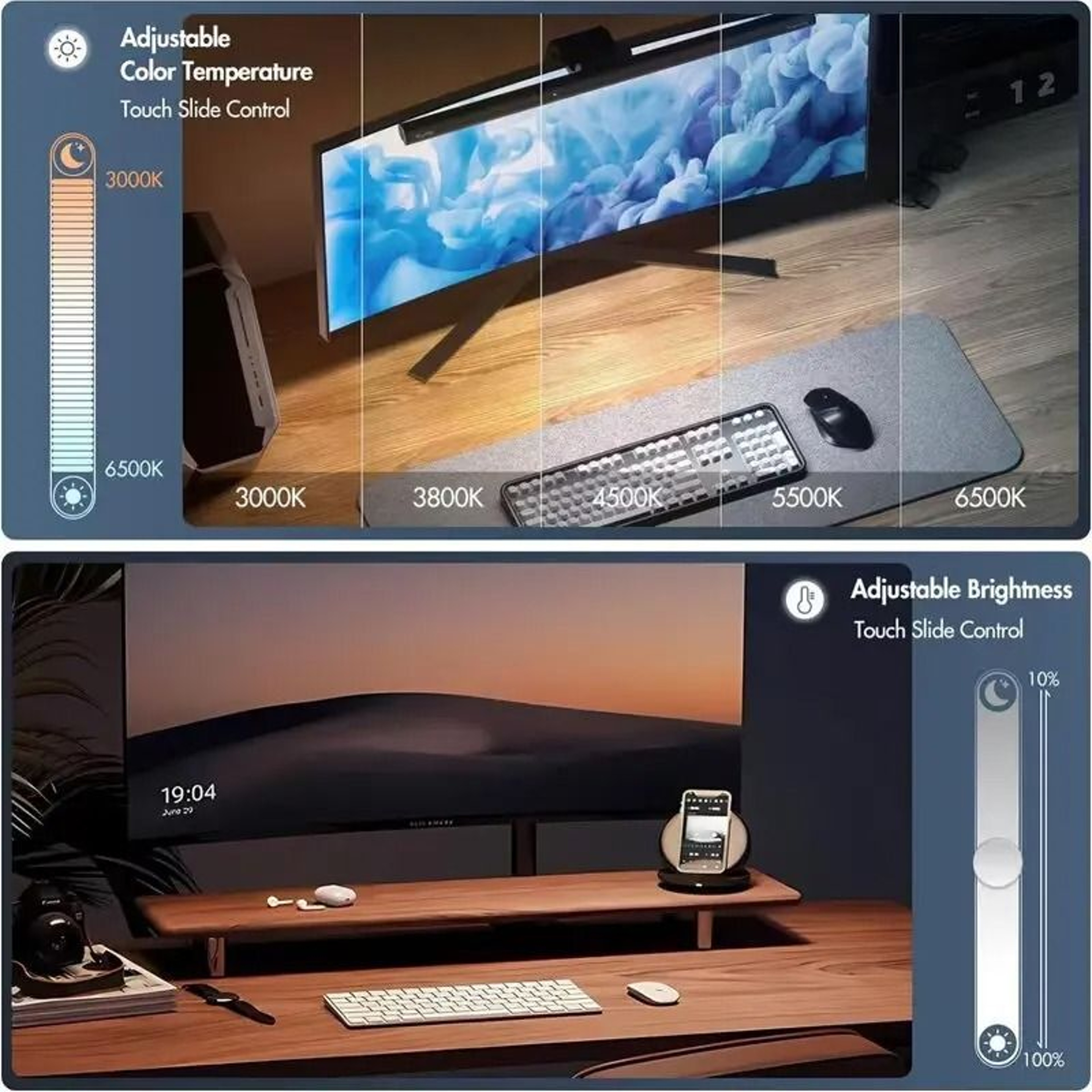 RGB AntiGlare LED Monitor Light Bar With USB Power And Stepless Dimming 4