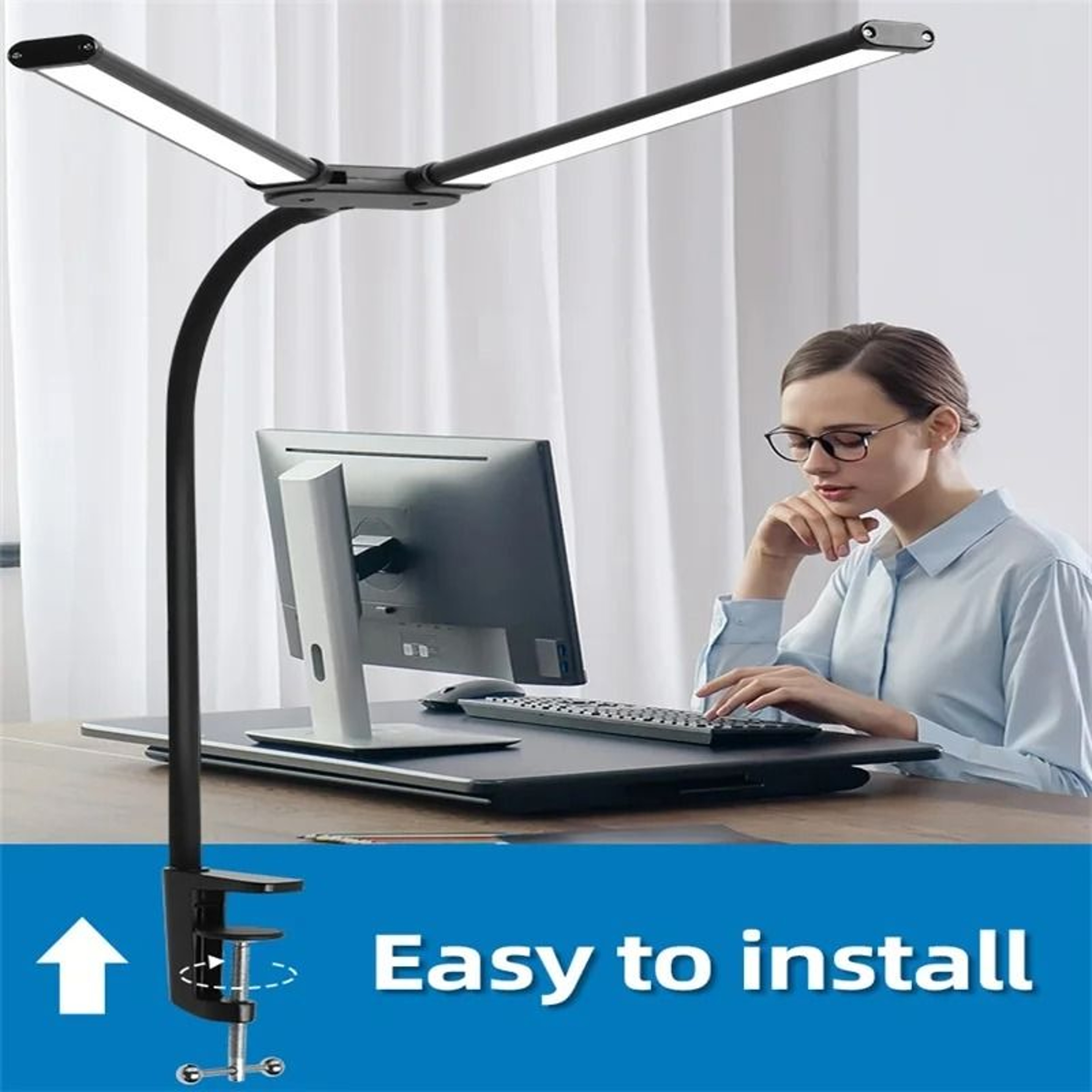 24W Dual Head LED Monitor Light Bar With Adjustable Dimming For Desk Lighting 9