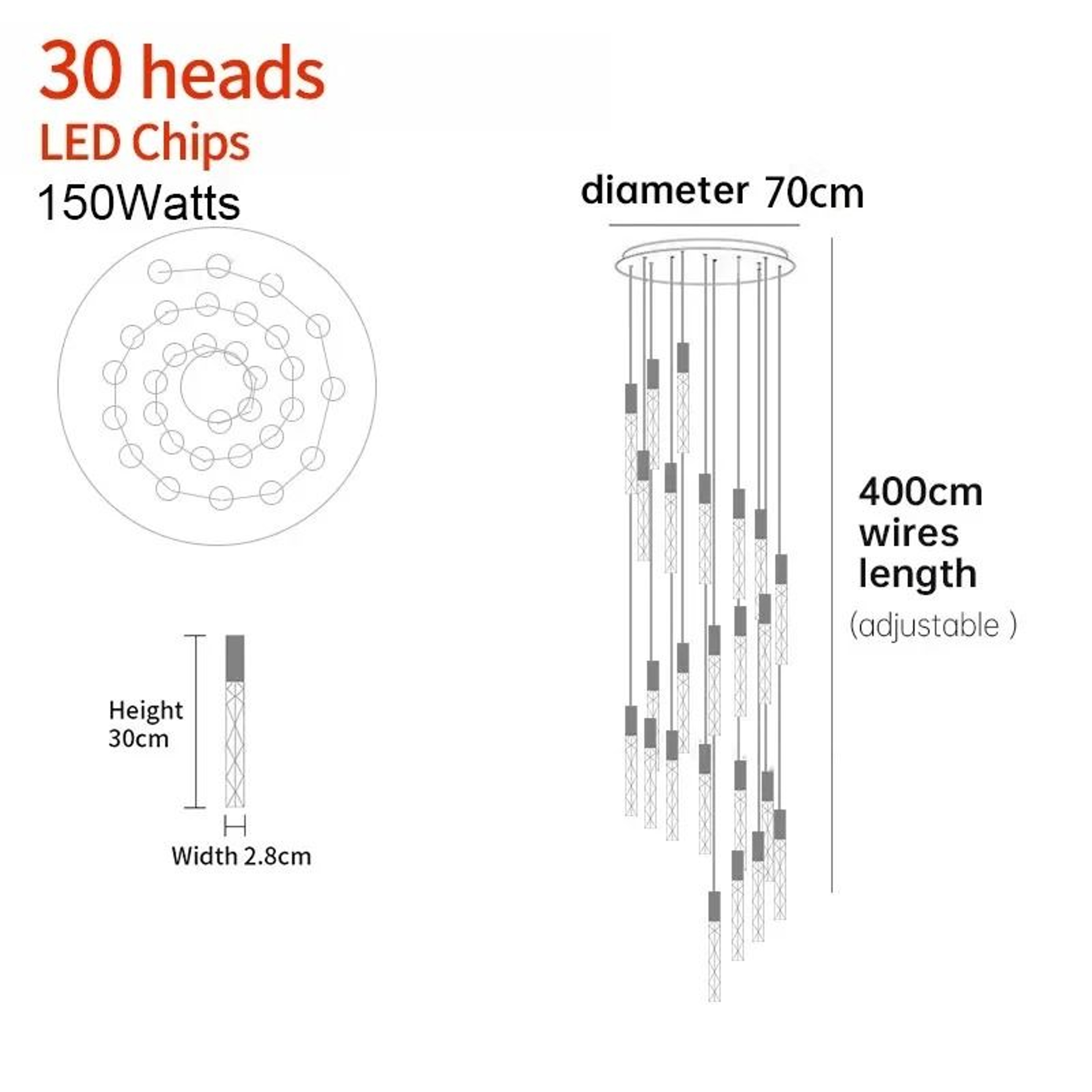 Luxury Crystal Spiral LED Staircase Chandelier For High Ceiling Living Rooms 17