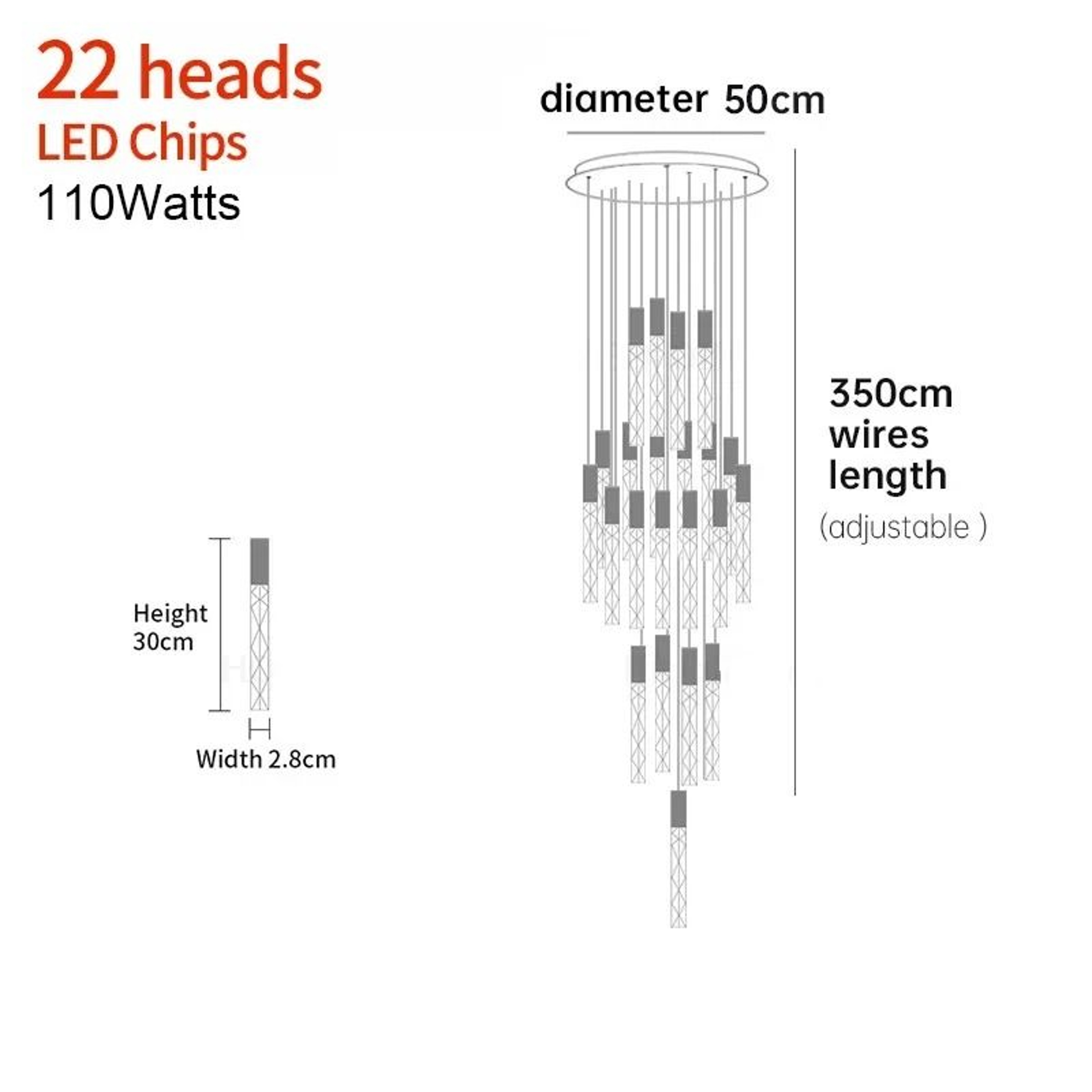 Luxury Crystal Spiral LED Staircase Chandelier For High Ceiling Living Rooms 14