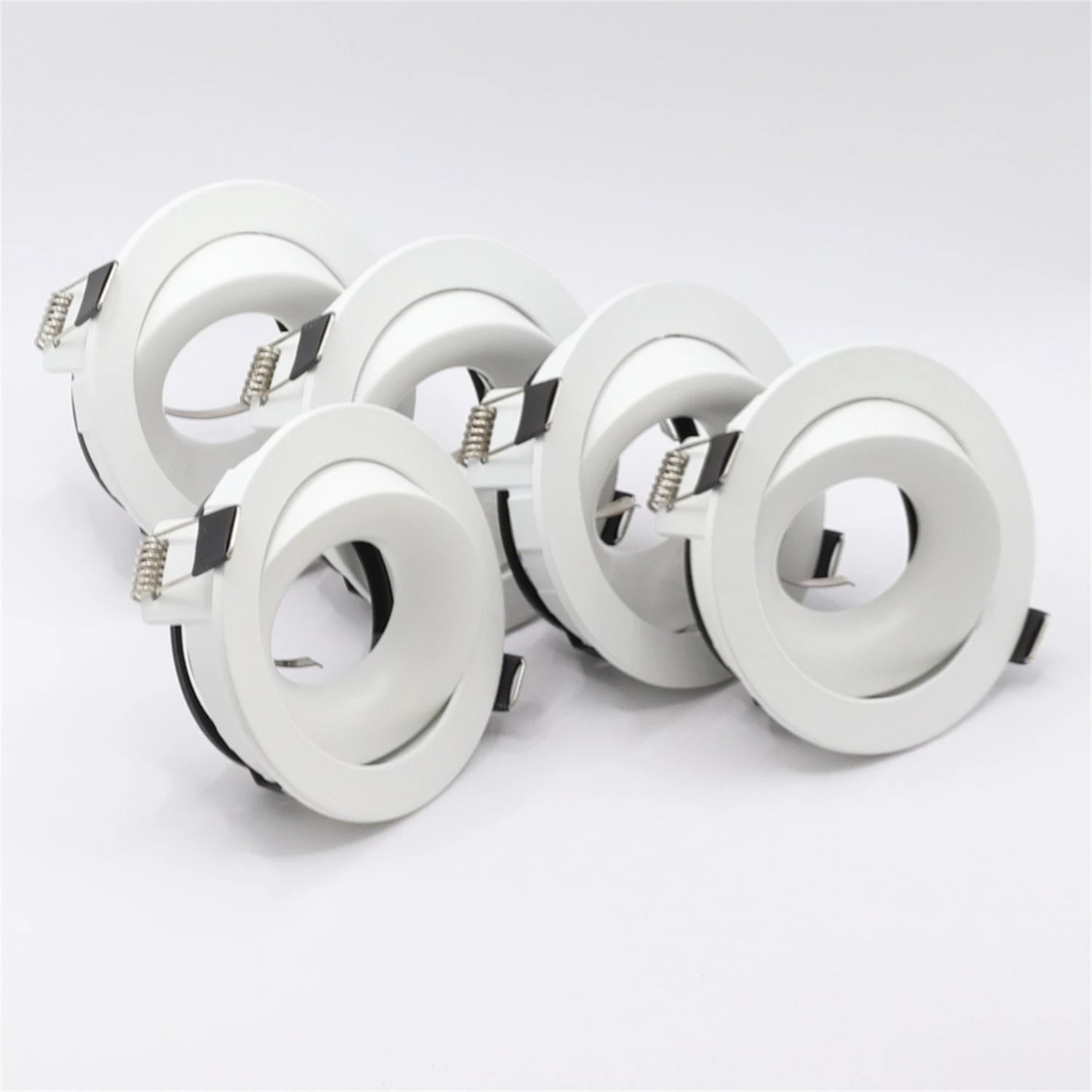 5 Piece Adjustable GU10 Recessed Downlight Frames With Round Ceiling Mount 3