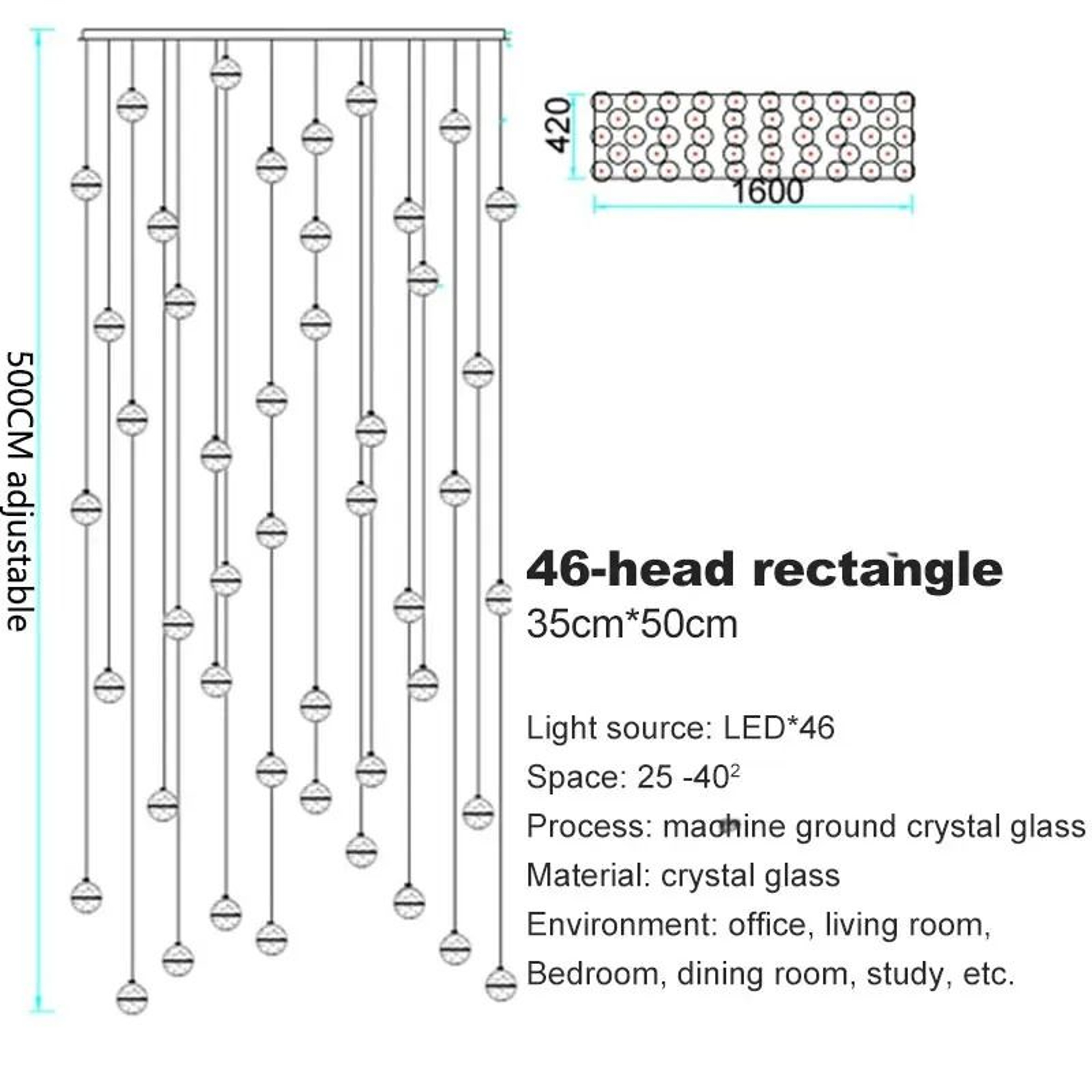 Modern Spiral Crystal Ball LED Chandelier For Staircase And Foyer Lighting 16