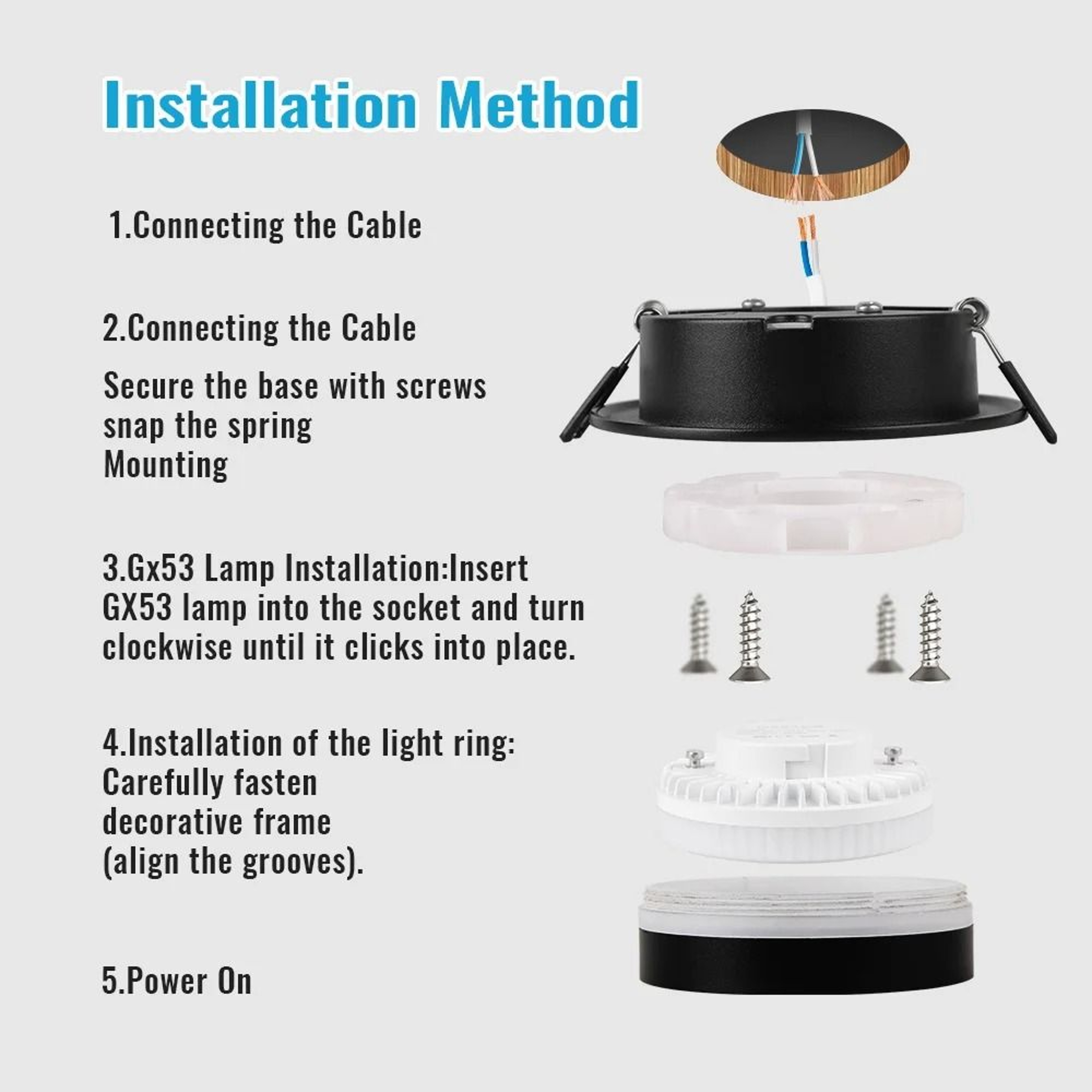 GX53 Recessed LED Ceiling Downlight With Dimmable Lighting For Modern Homes 10