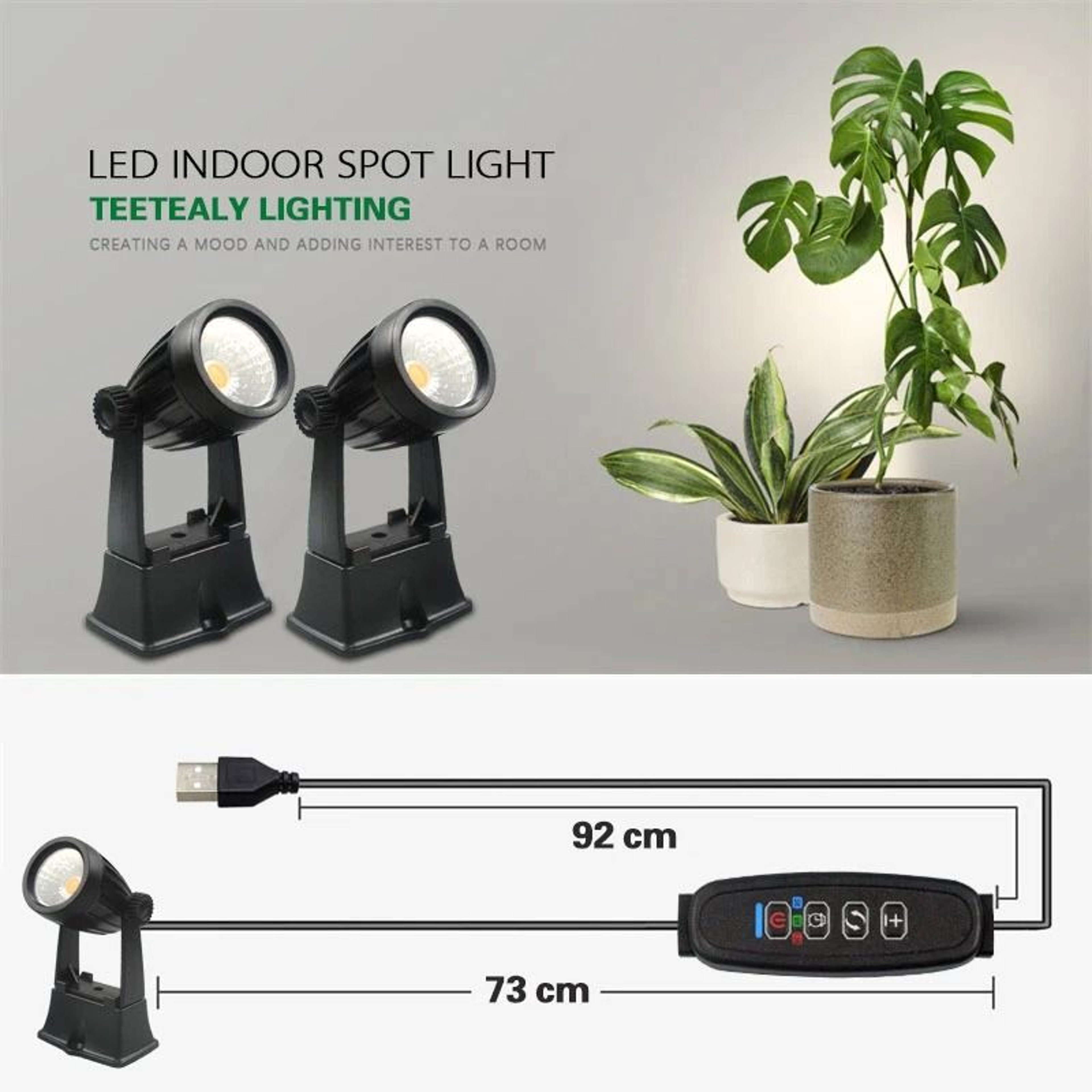 5W USB Dimmable LED Plant Spotlight For Indoor Accent Lighting 0