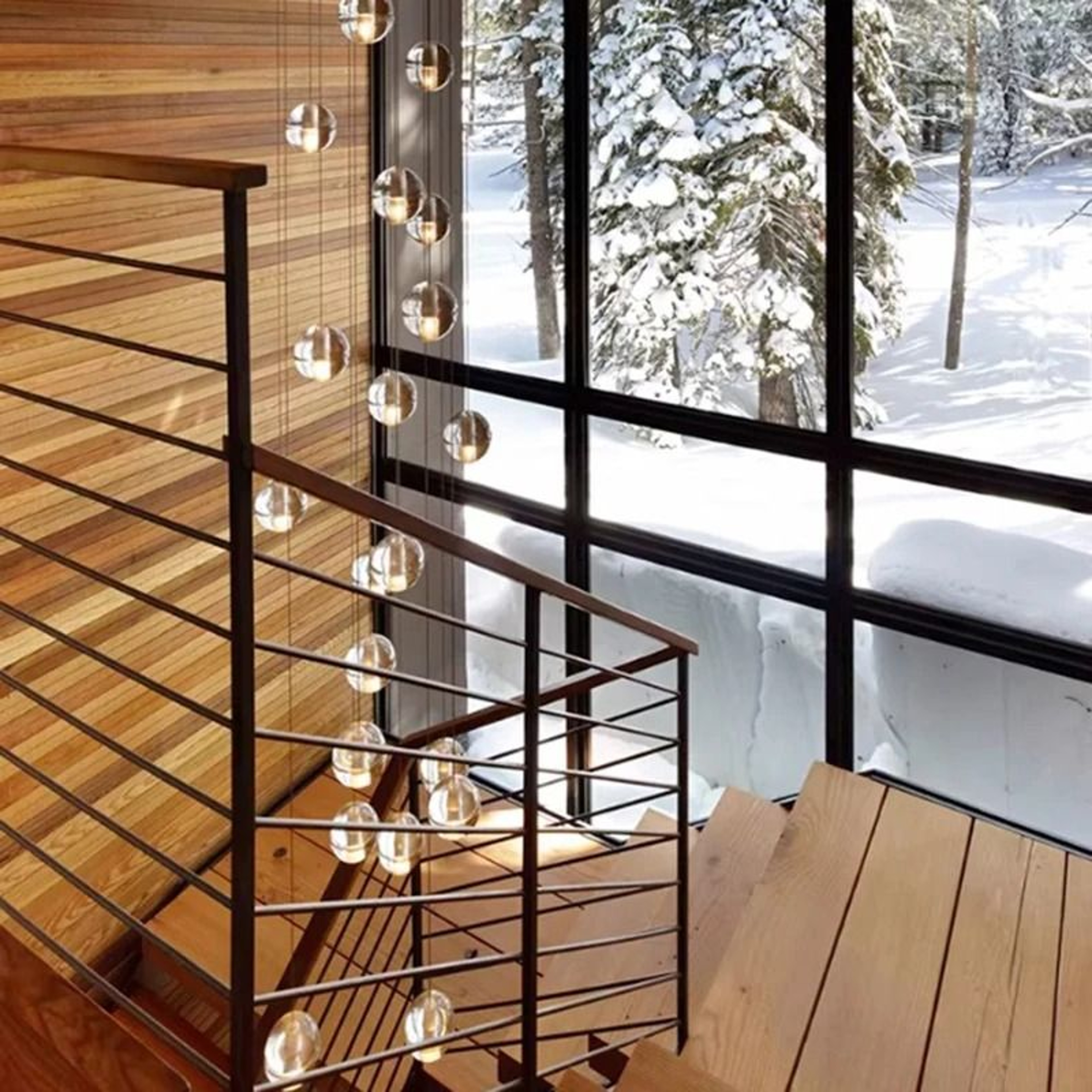 Modern Staircase Chandelier For Elegant Living Room And Dining Room Lighting 9