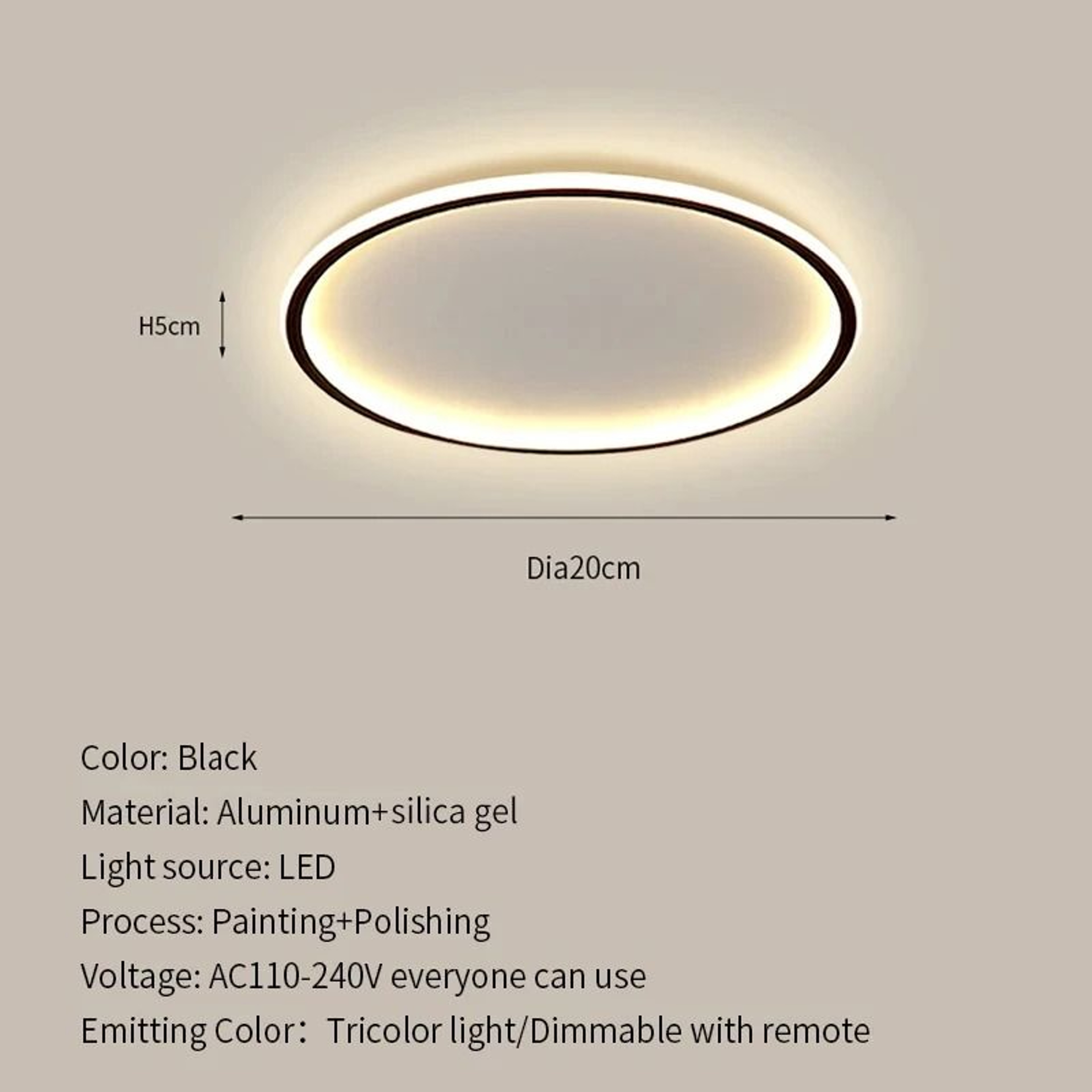 Modern Ultra Thin LED Ceiling Light With Remote Control For Living Room And Bedroom 1