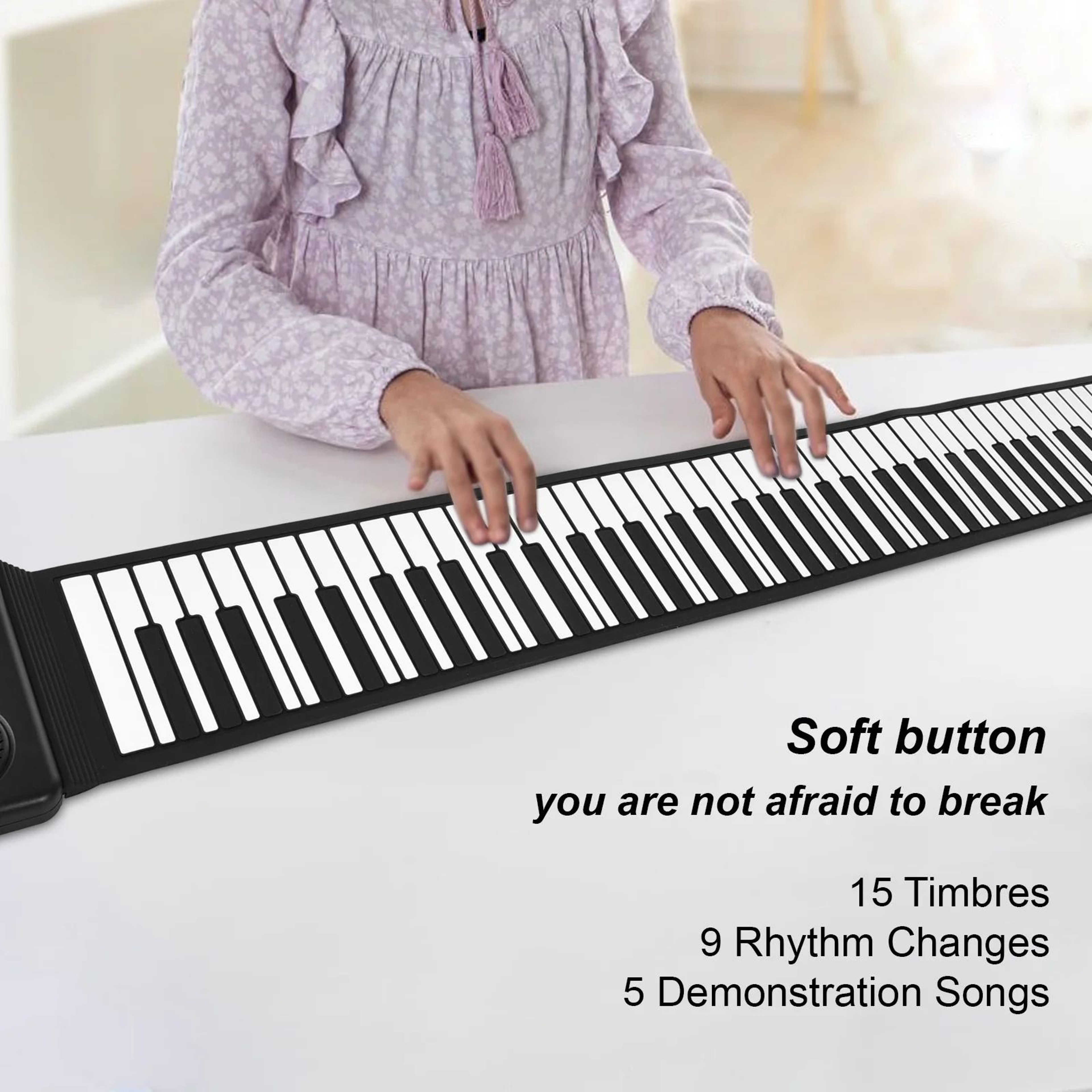 88 Key Portable Roll Up Piano Keyboard For Home Practice And Travel 2
