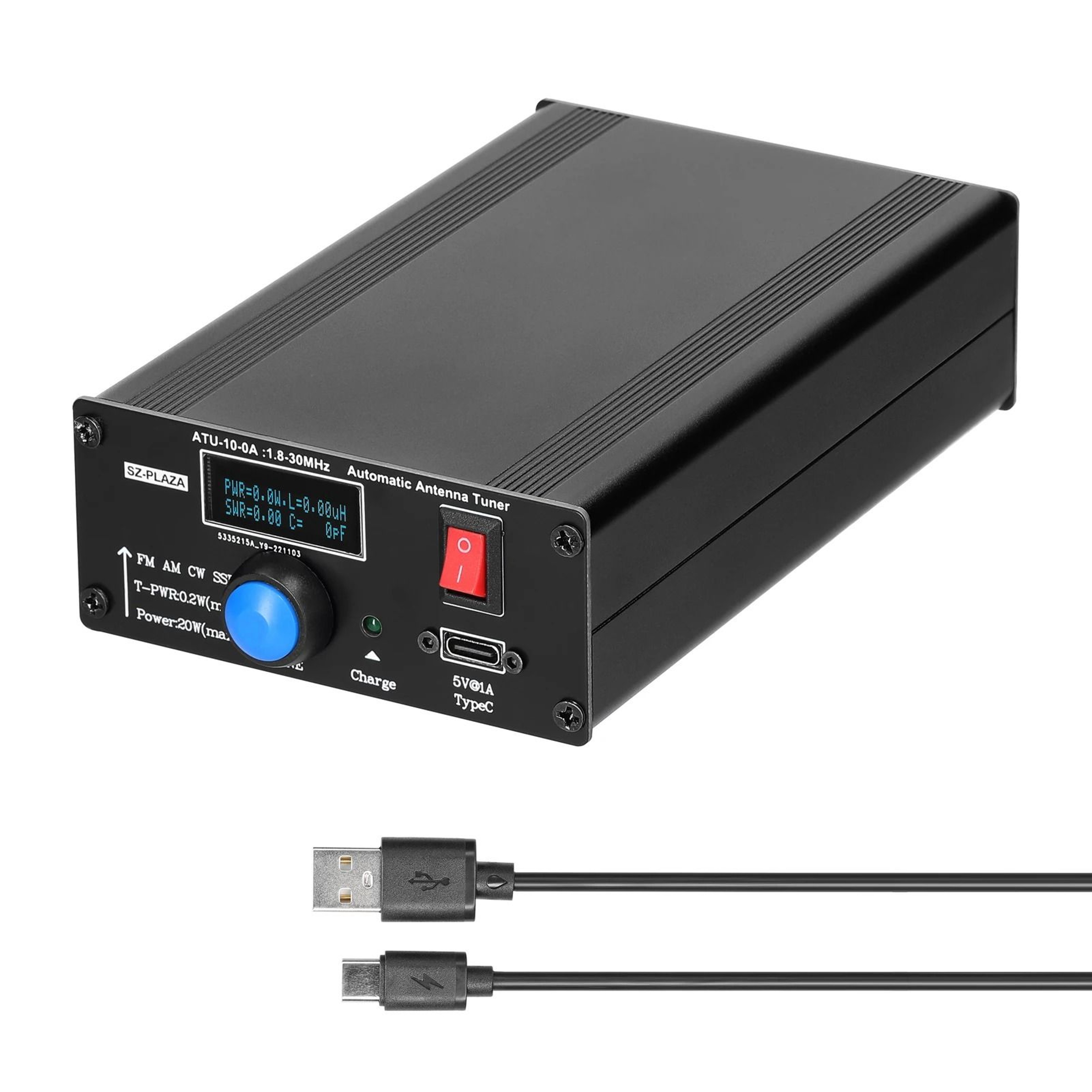 20W Automatic Shortwave Antenna Tuner 1830MHz With SWR Power Meter 0