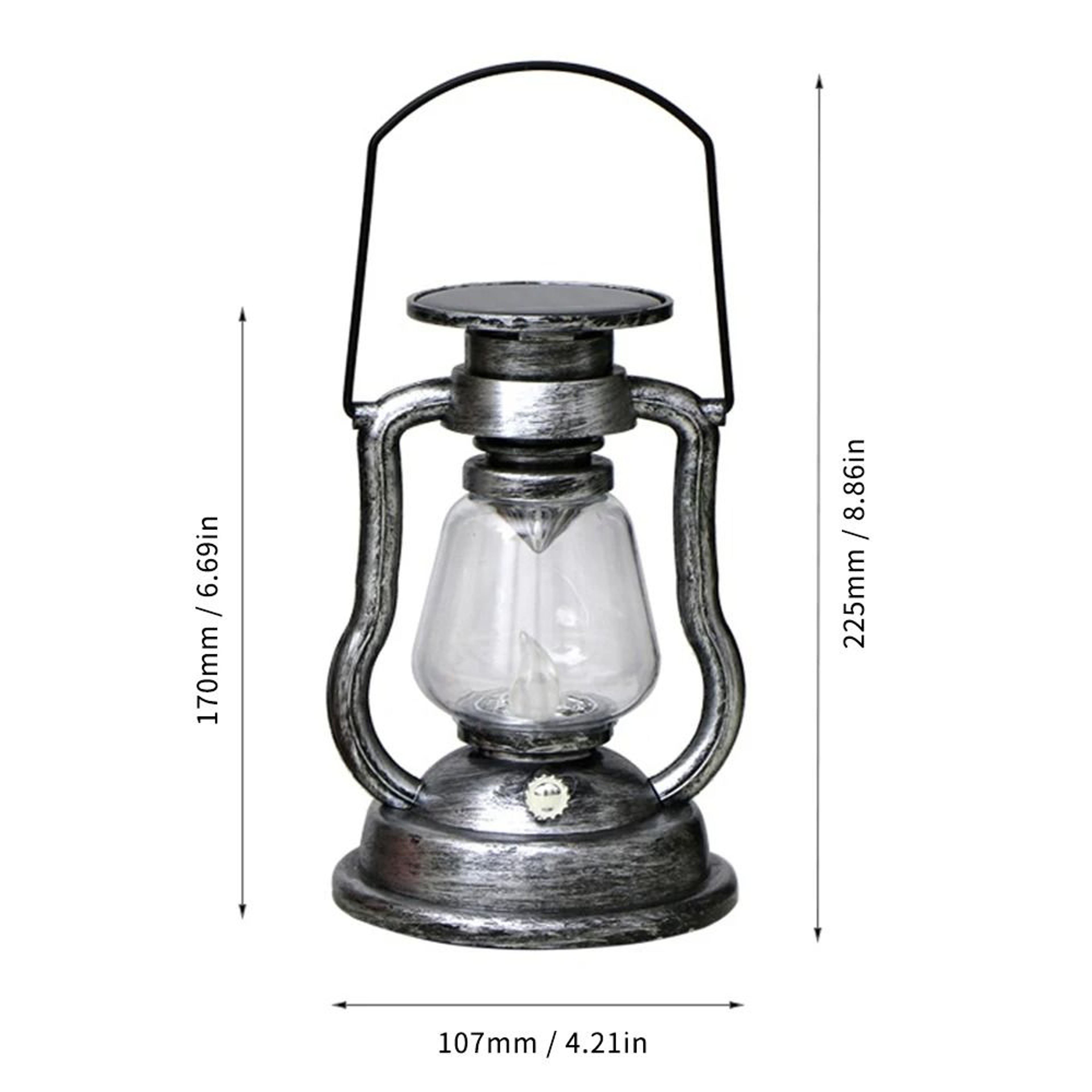 Solar Hanging Candle Lantern With Flickering LED Flame For Garden Decor 3