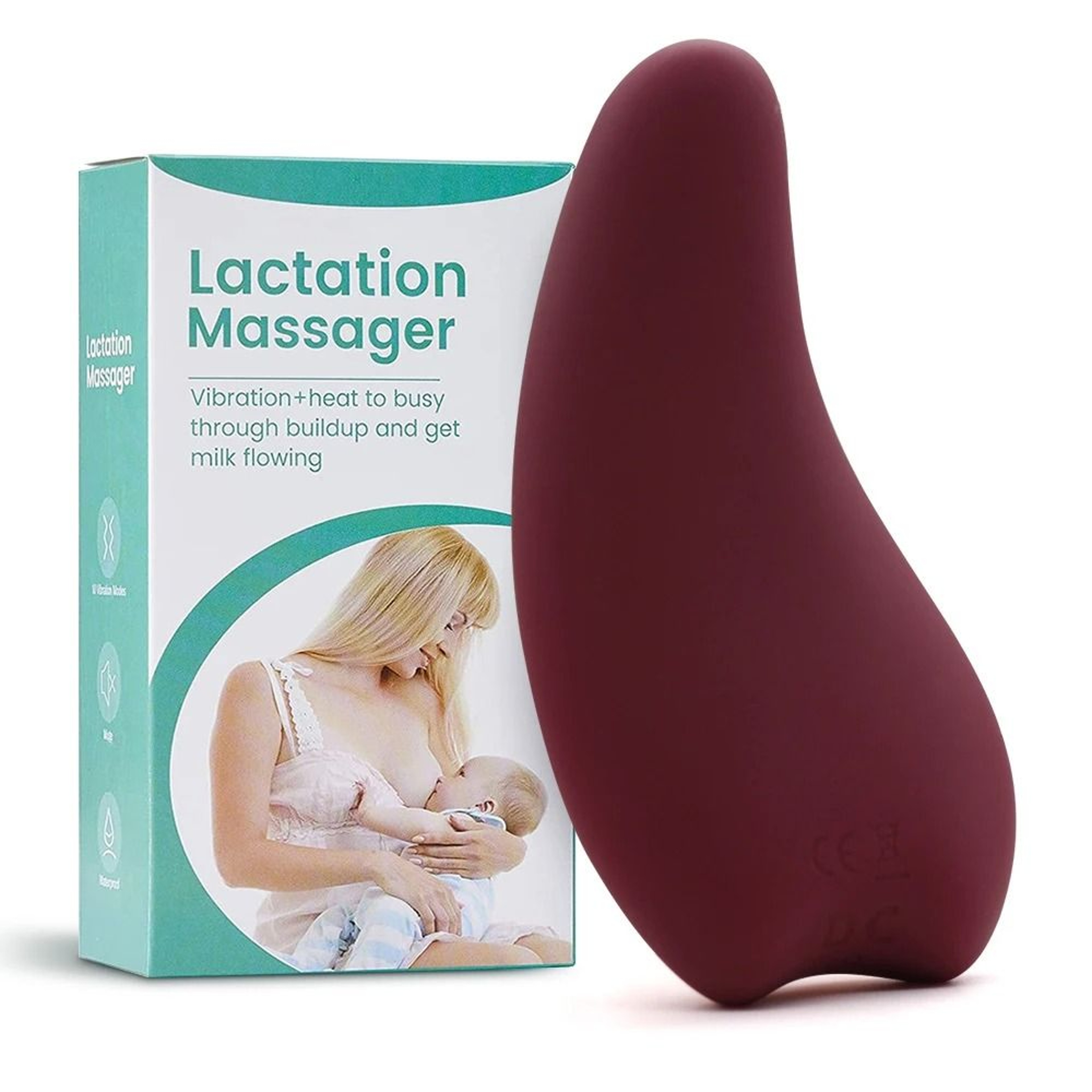 Soft Silicone Lactation Massager With Heat And Vibration For Breastfeeding Comfort 3