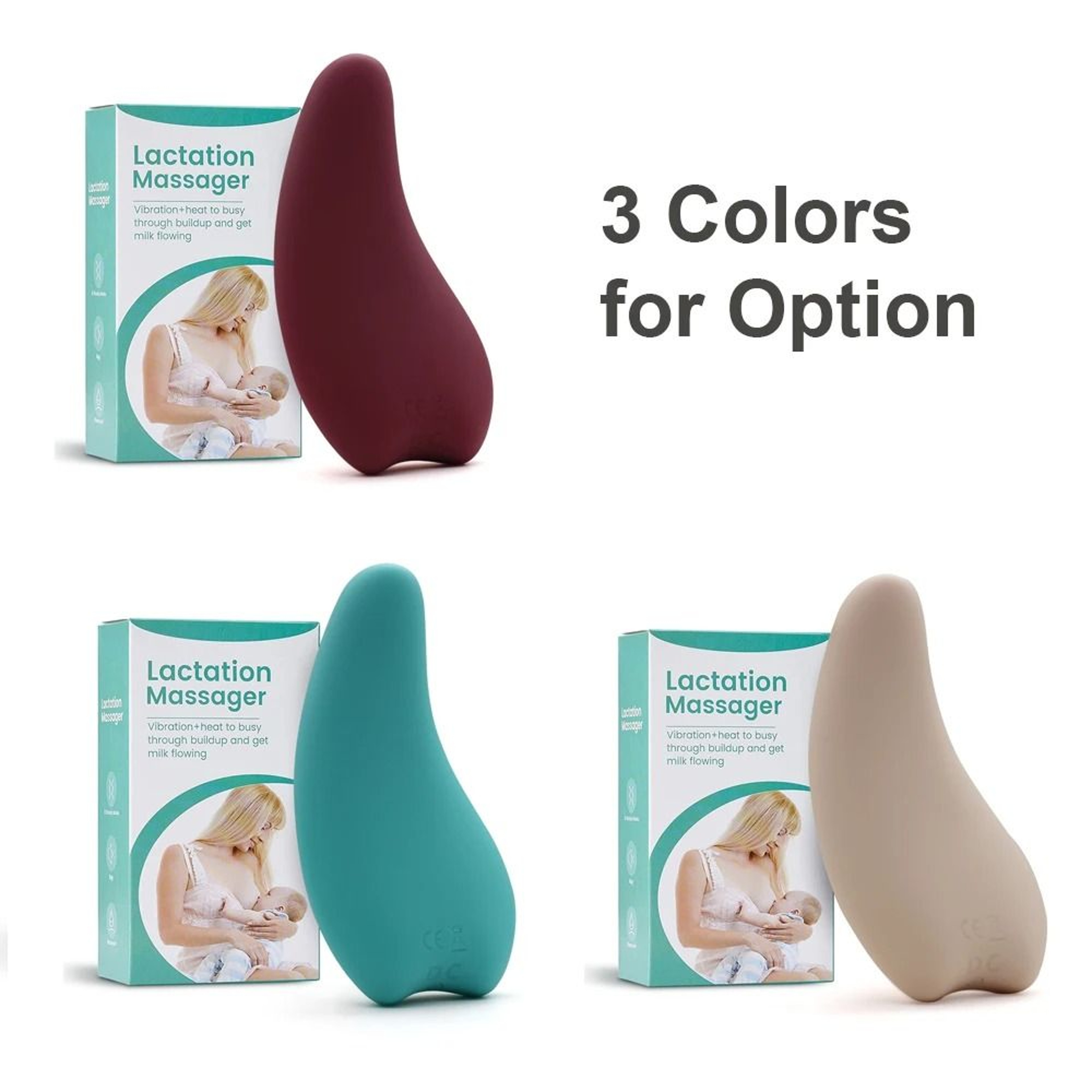 Soft Silicone Lactation Massager With Heat And Vibration For Breastfeeding Comfort 0
