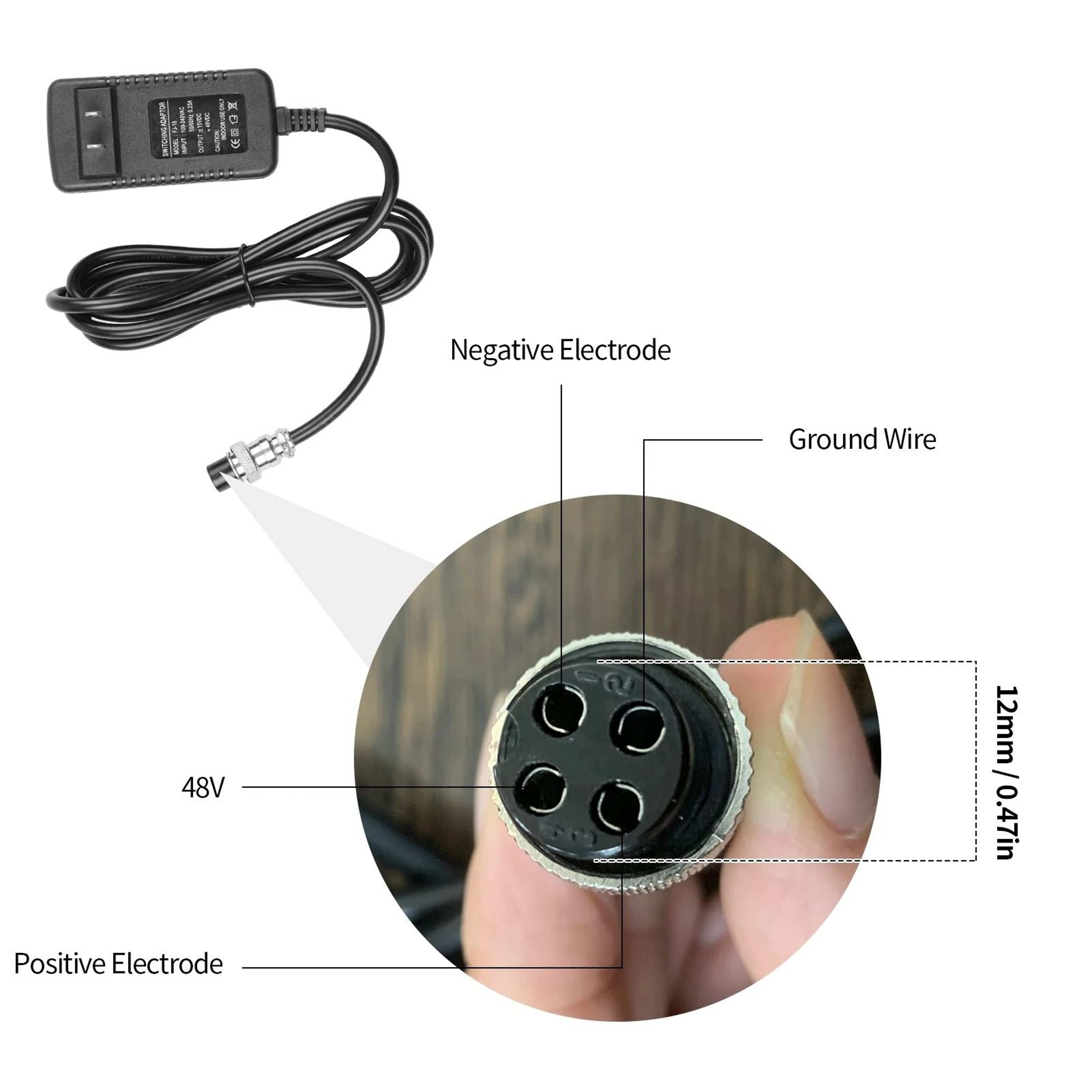 15V 230mA 4 Pin Power Adapter For Audio Mixing Consoles 4