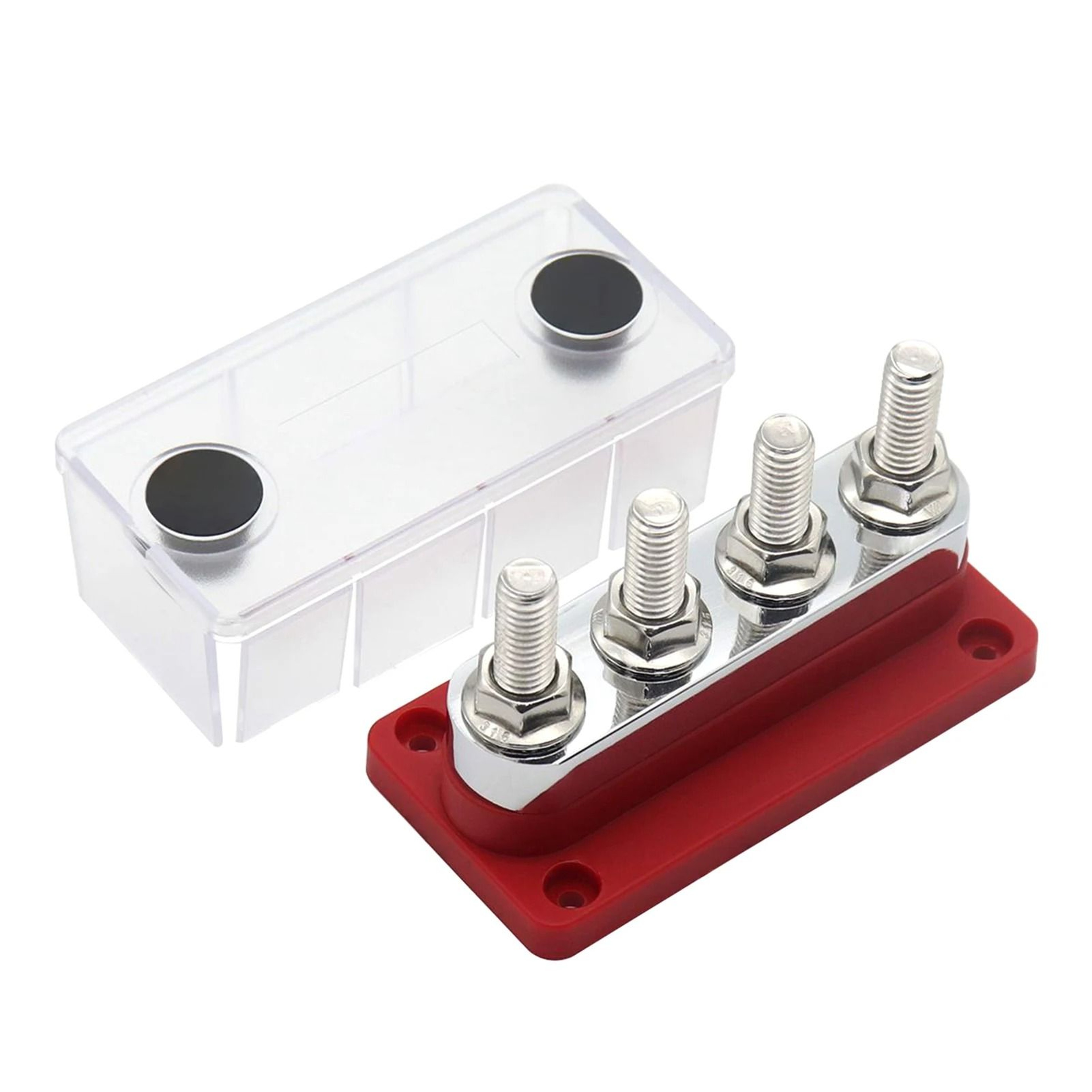 600A 48V DC Power Distribution Bus Bar With 4 Terminal Posts 3