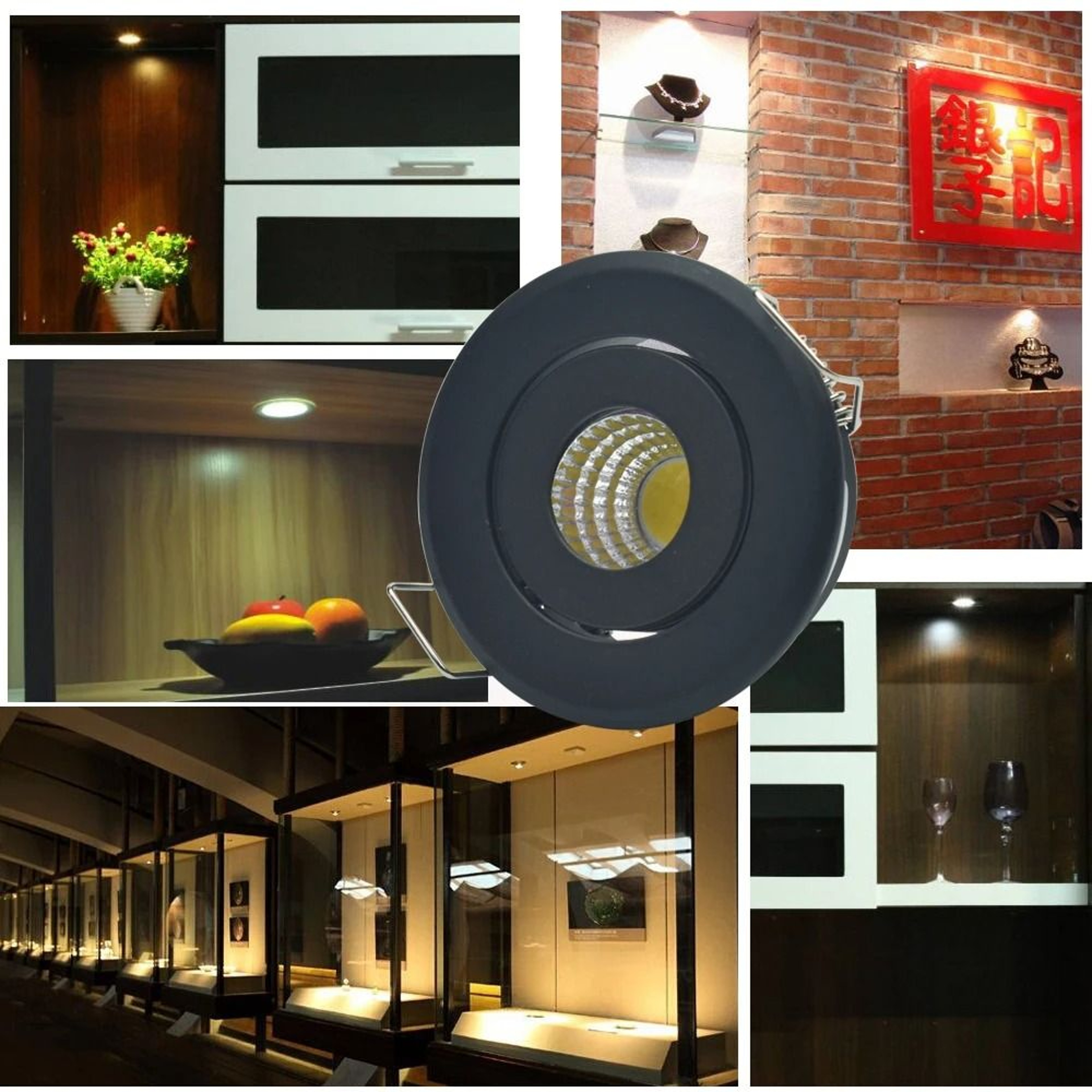 12V 3W Mini COB LED Recessed Spotlight For Jewelry And Cabinet Displays 4