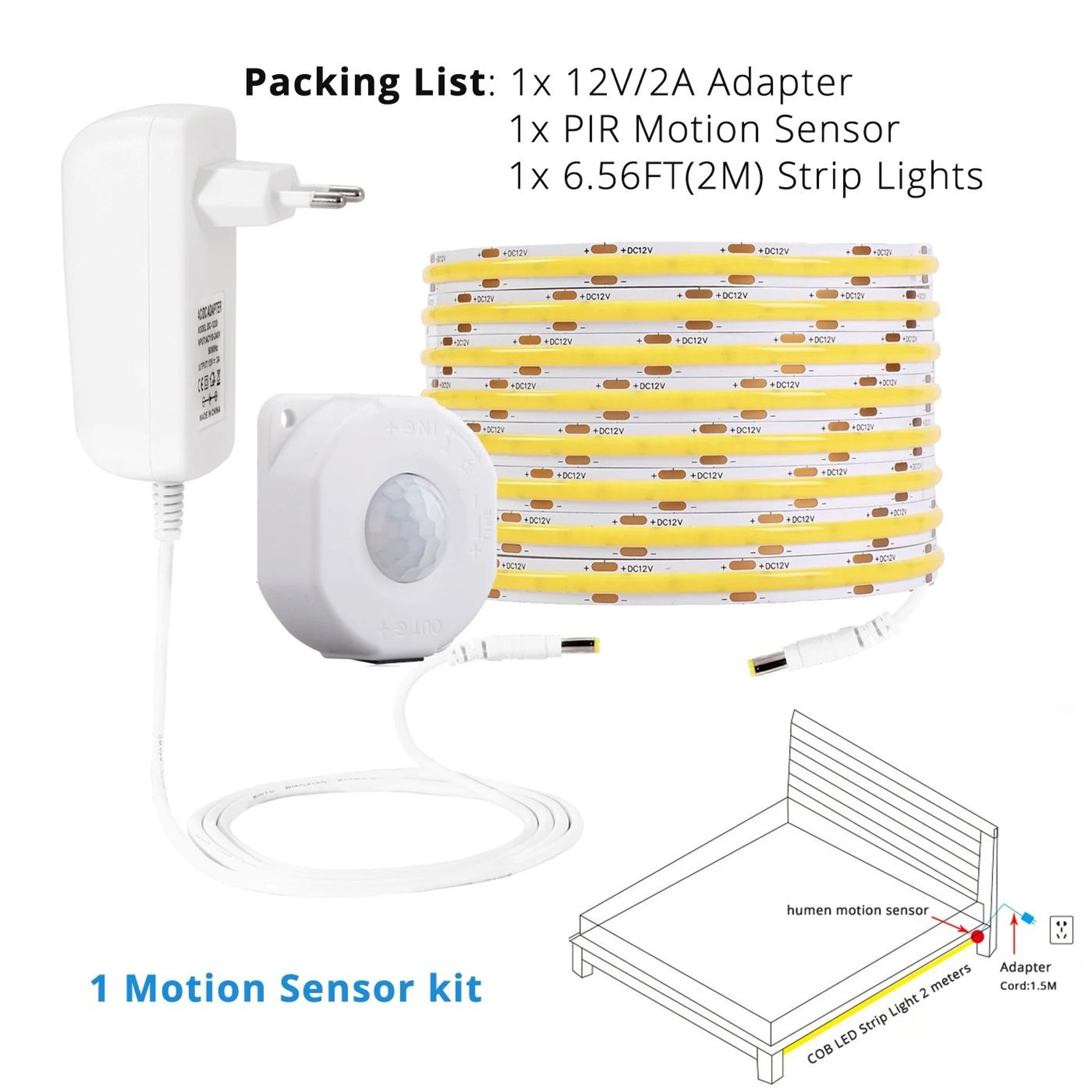 Motion Sensor LED Strip Light For Under Bed And Stair Lighting 1