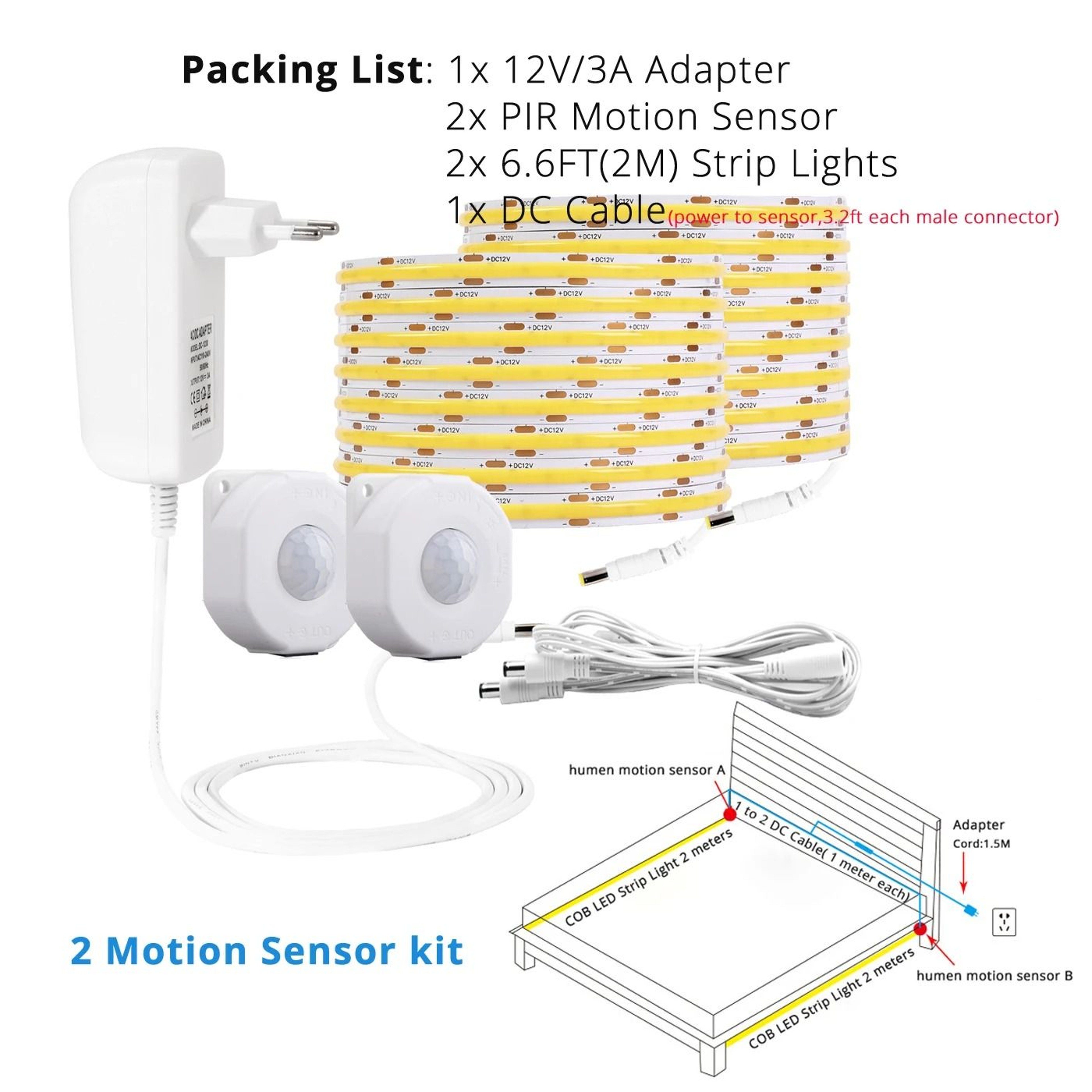 Motion Sensor LED Strip Light For Under Bed And Stair Lighting 2