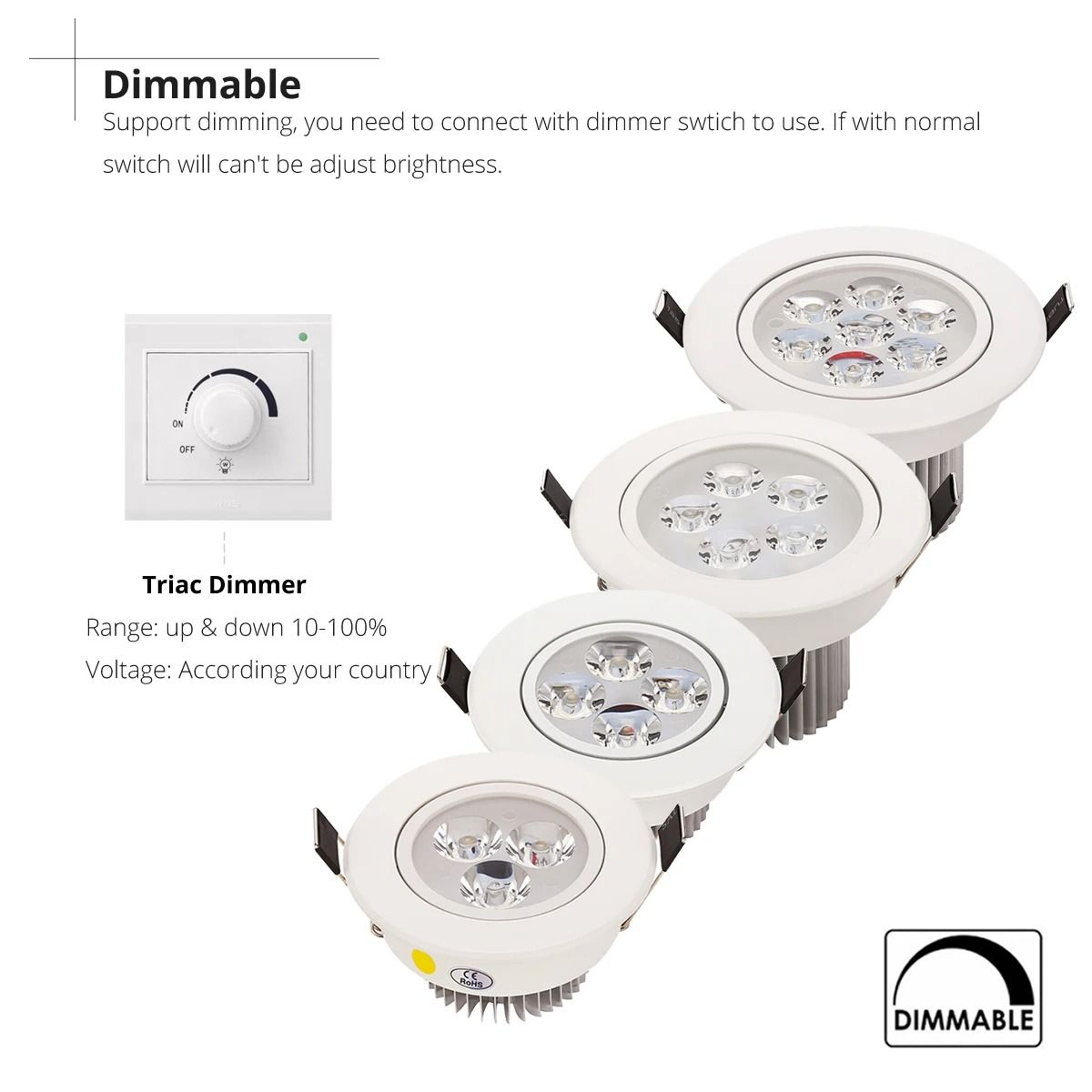 70mm 90mm LED Recessed Ceiling Spotlight For Modern Home Lighting 2