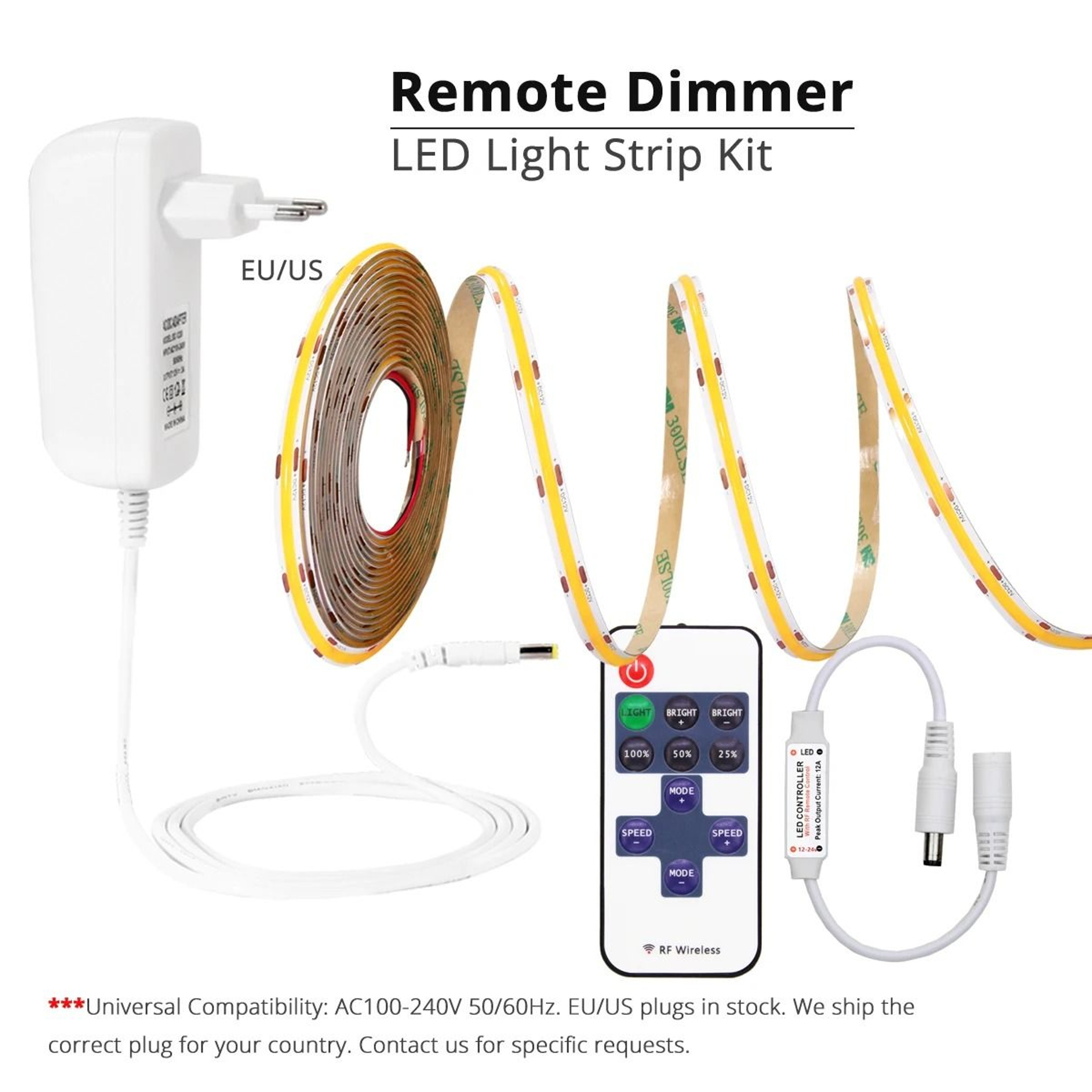 12V COB LED Strip Light With Remote And Motion Sensor Options 7