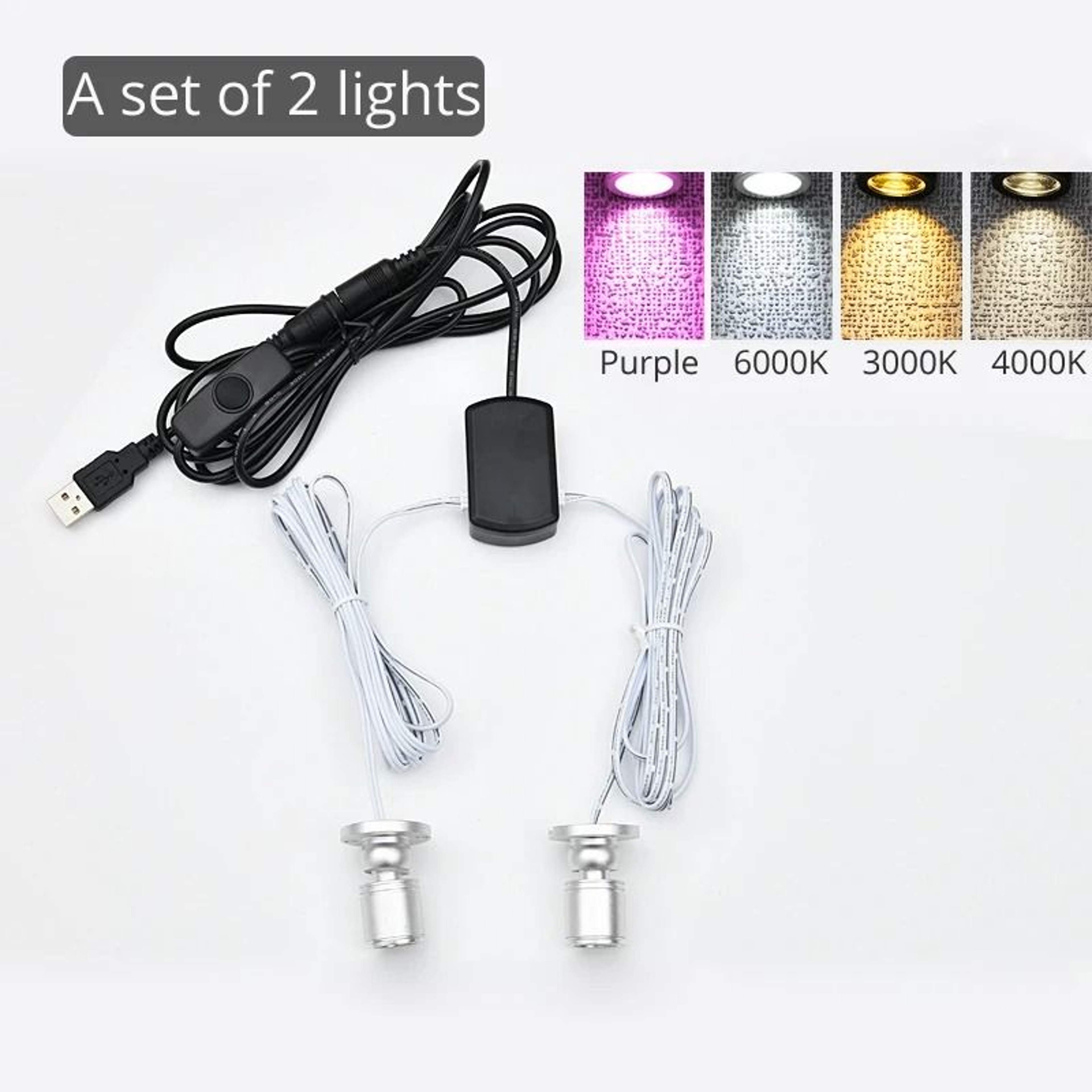 5V USB Mini LED Swivel Spotlights With Dimmer Switch 4
