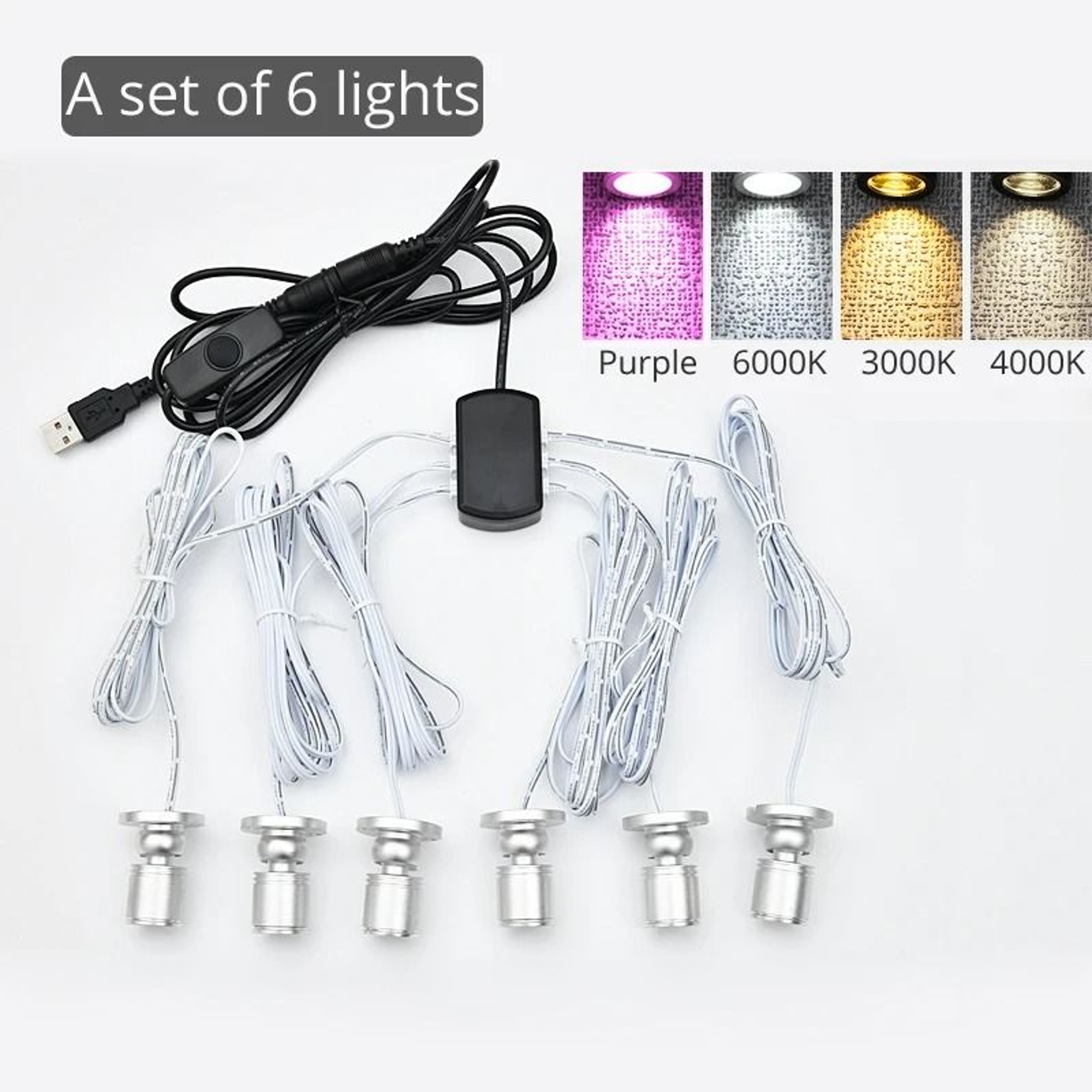 5V USB Mini LED Swivel Spotlights With Dimmer Switch 10